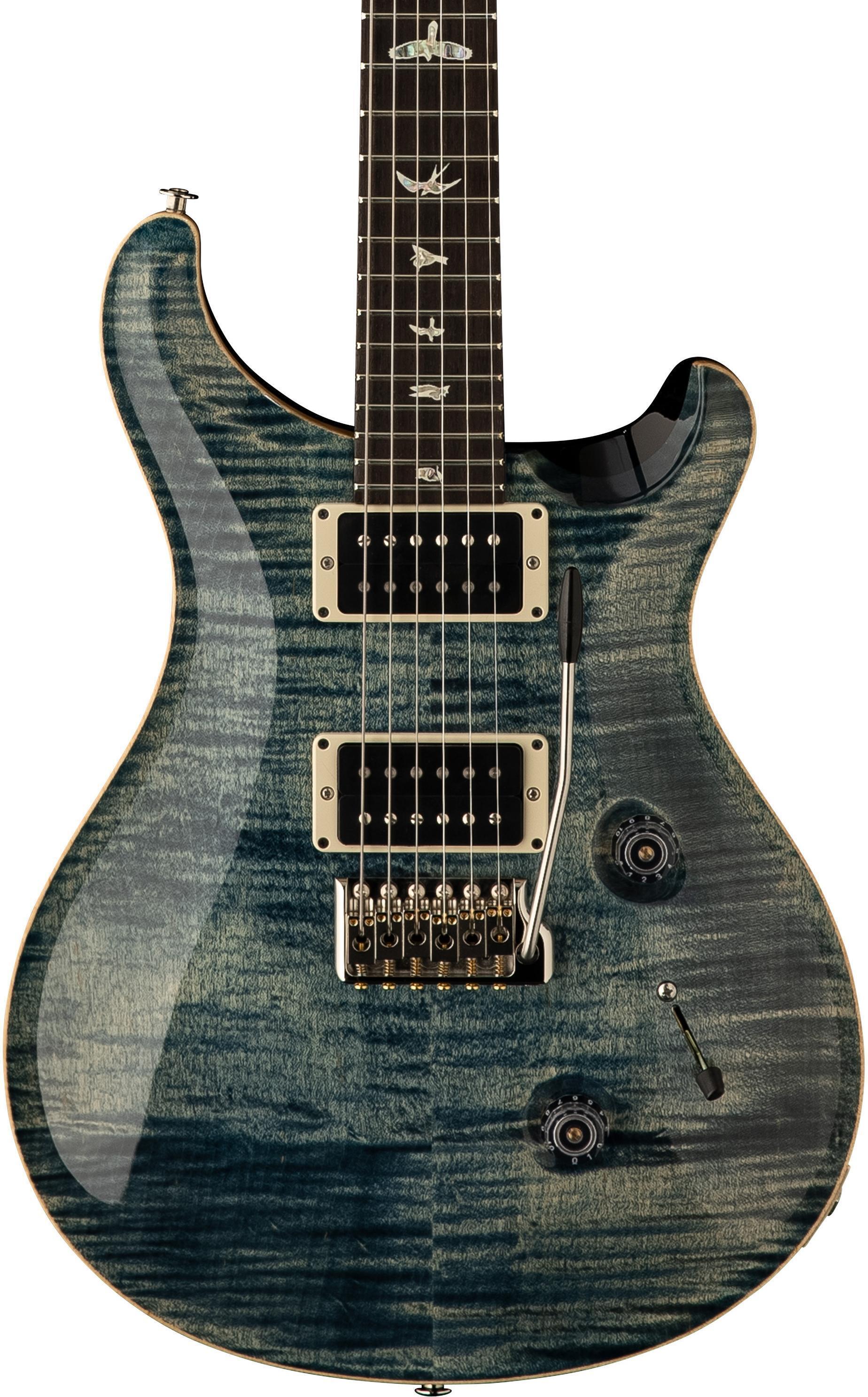 New PRS Custom 24 Electric Guitar - Faded Whale Blue, 10-Top