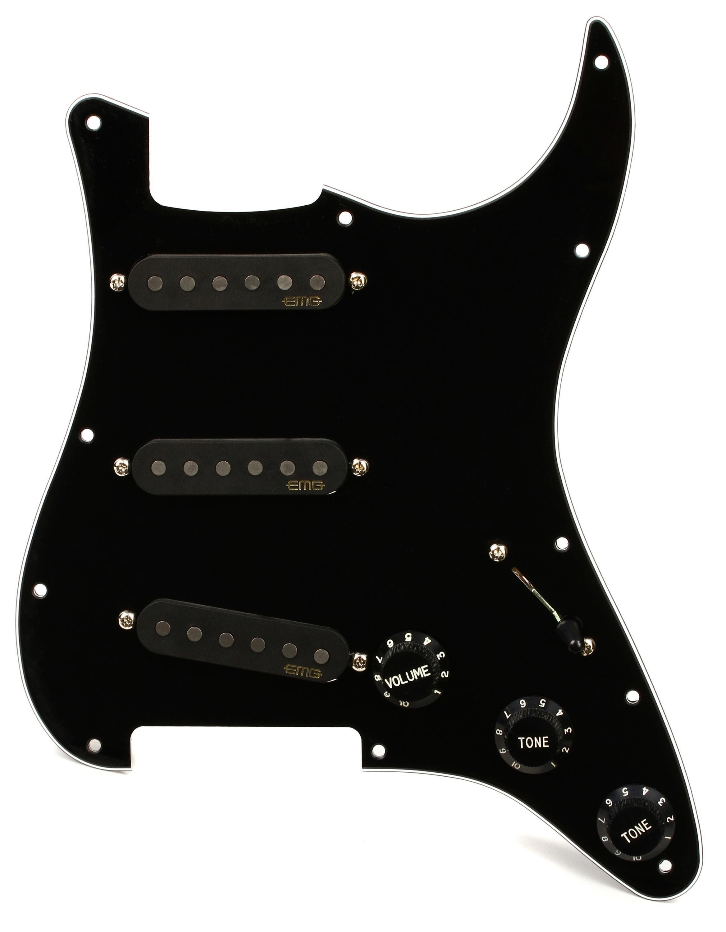 EMG RA-5 Pro Retro Active Strat Style Pre-wired Pickguard S/S/S - Black