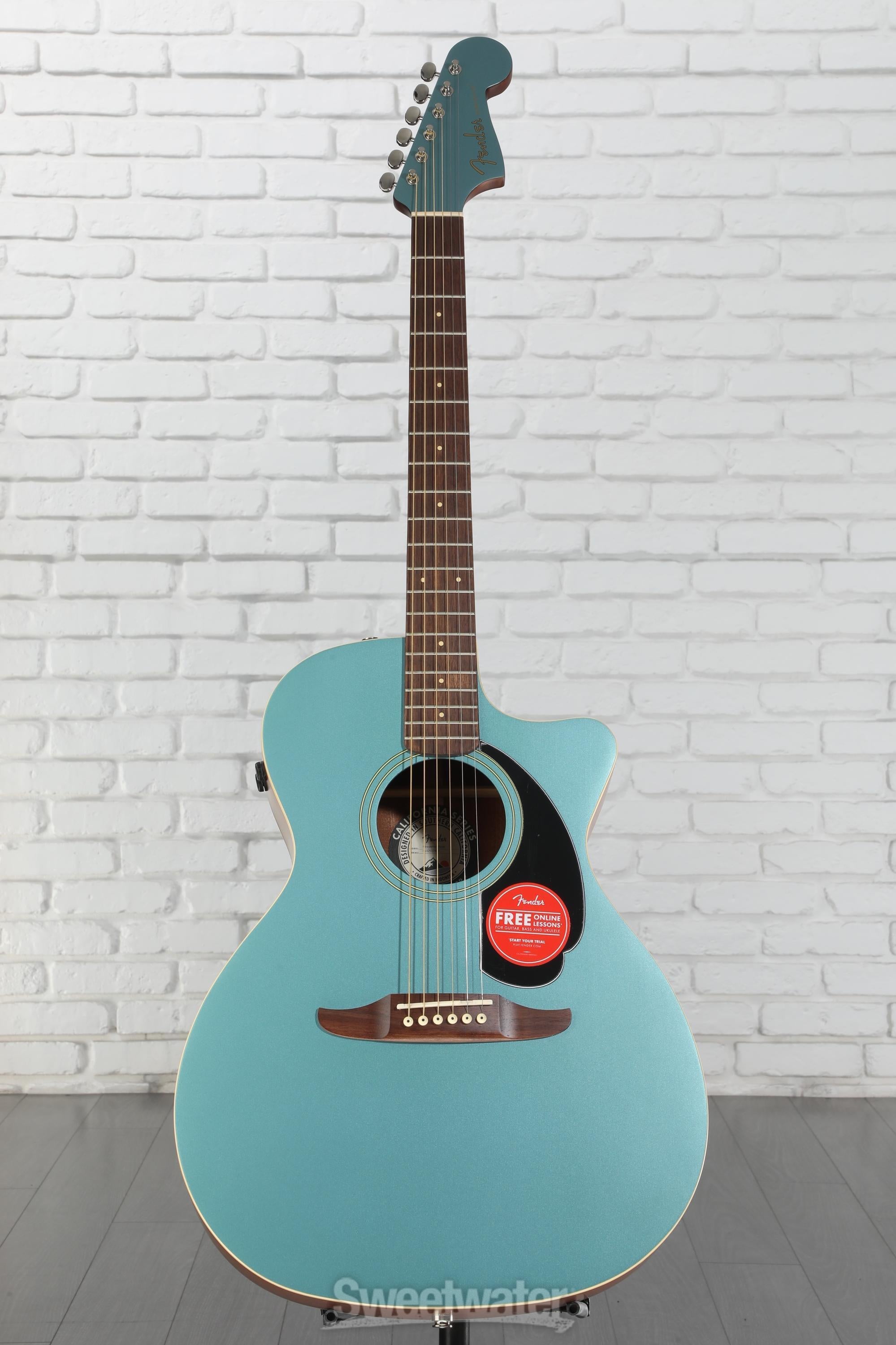 ギター Fender Newporter Player (Tidepool) Fender Newporter Player Acoustic Electric Guitar - Tidepool