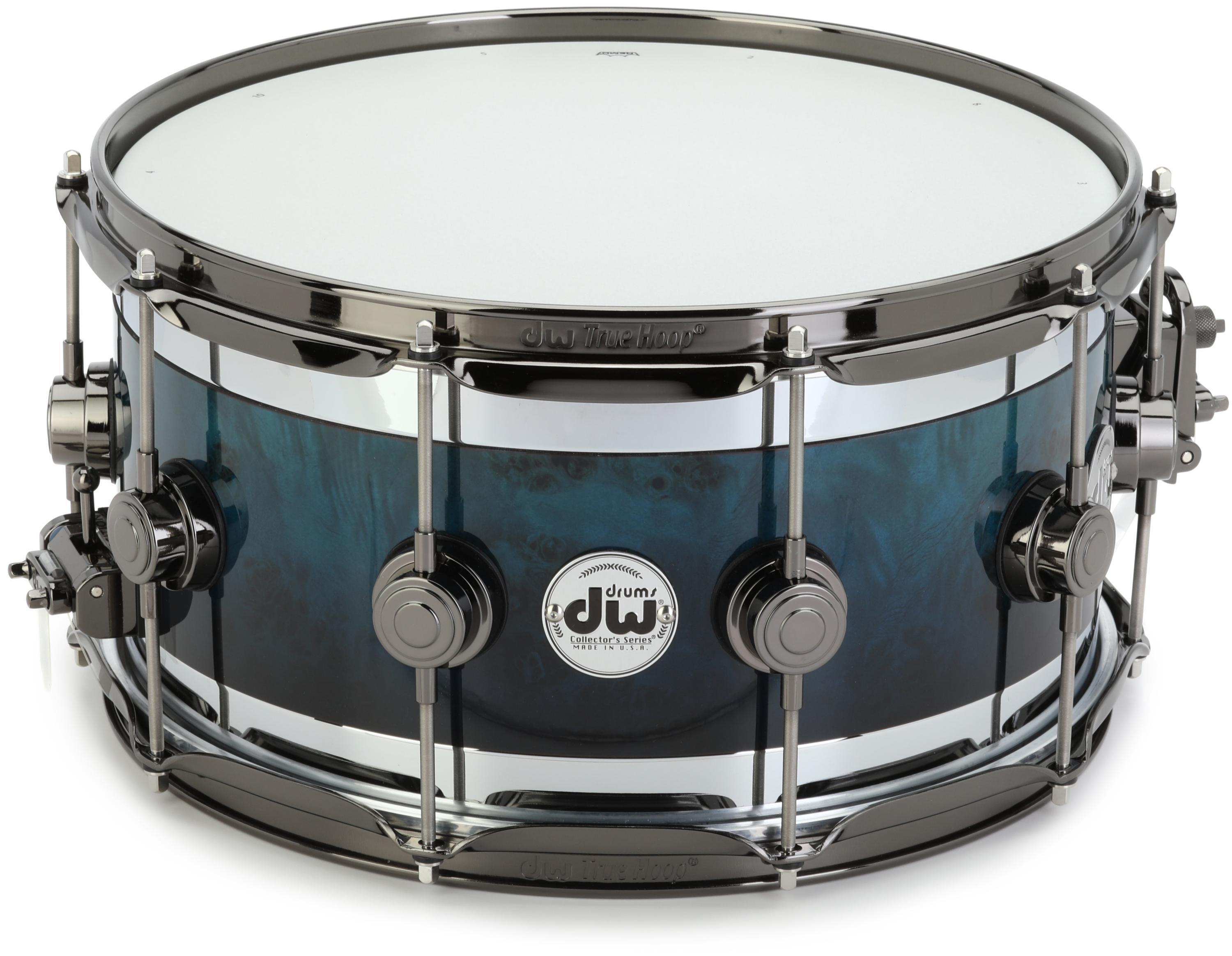 DW Collector's Series Edge Snare Drum - 7 x 14-inch - Royal Blue Fade over  Mapa Burl