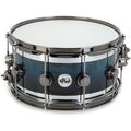 Photo of DW Collector's Series Edge Snare Drum - 7 x 14-inch - Royal Blue Fade over Mapa Burl