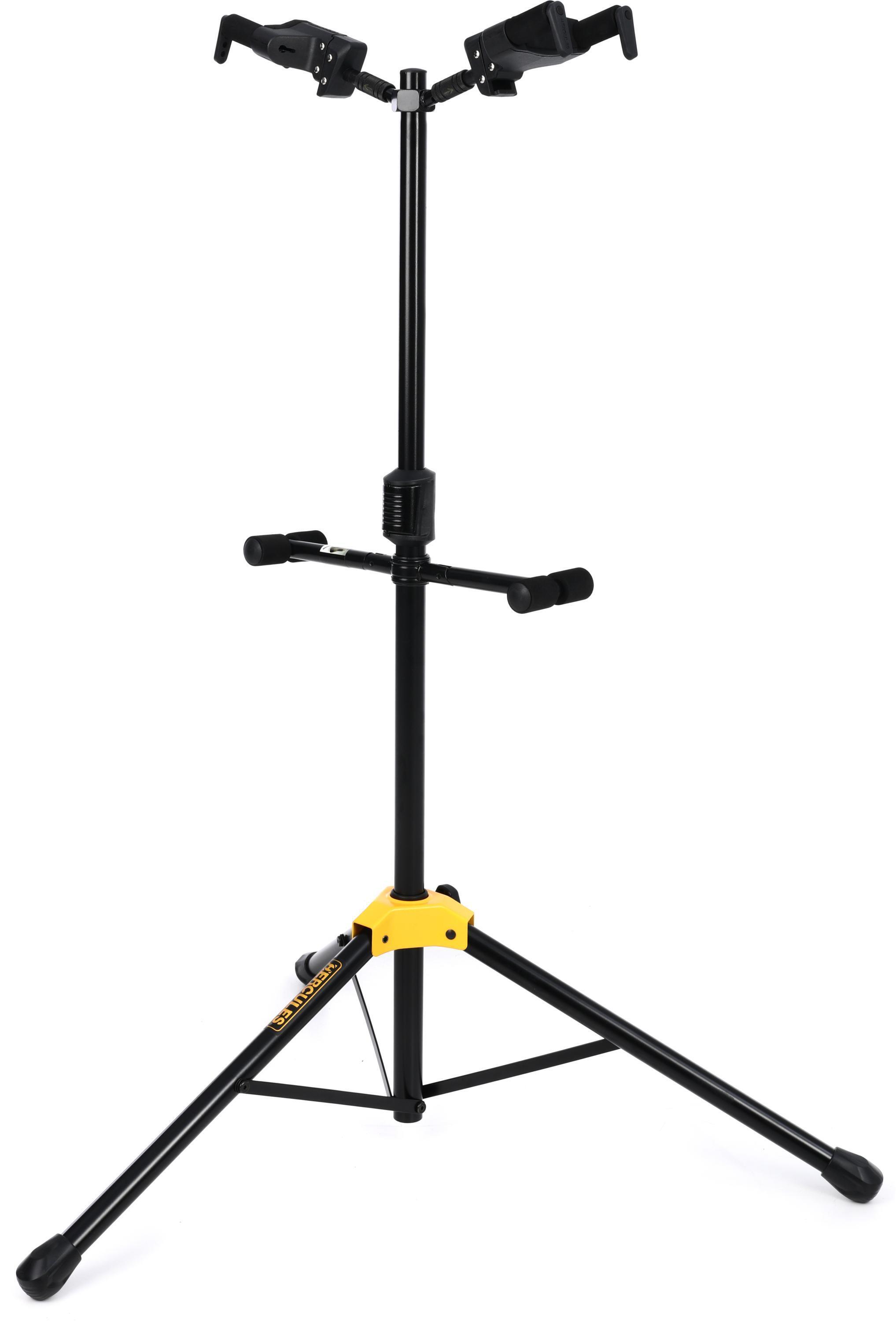 Hercules Stands GS422B PLUS Dual Guitar Stand with Auto Grip System and  Foldable Yoke