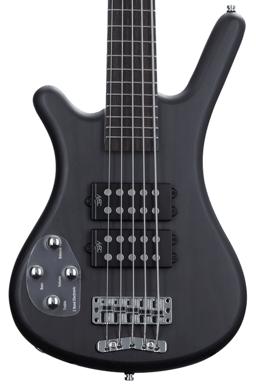 Warwick RockBass Corvette 
 5-string Left-handed Electric Bass Guitar -  Nirvana Black Transparent Satin