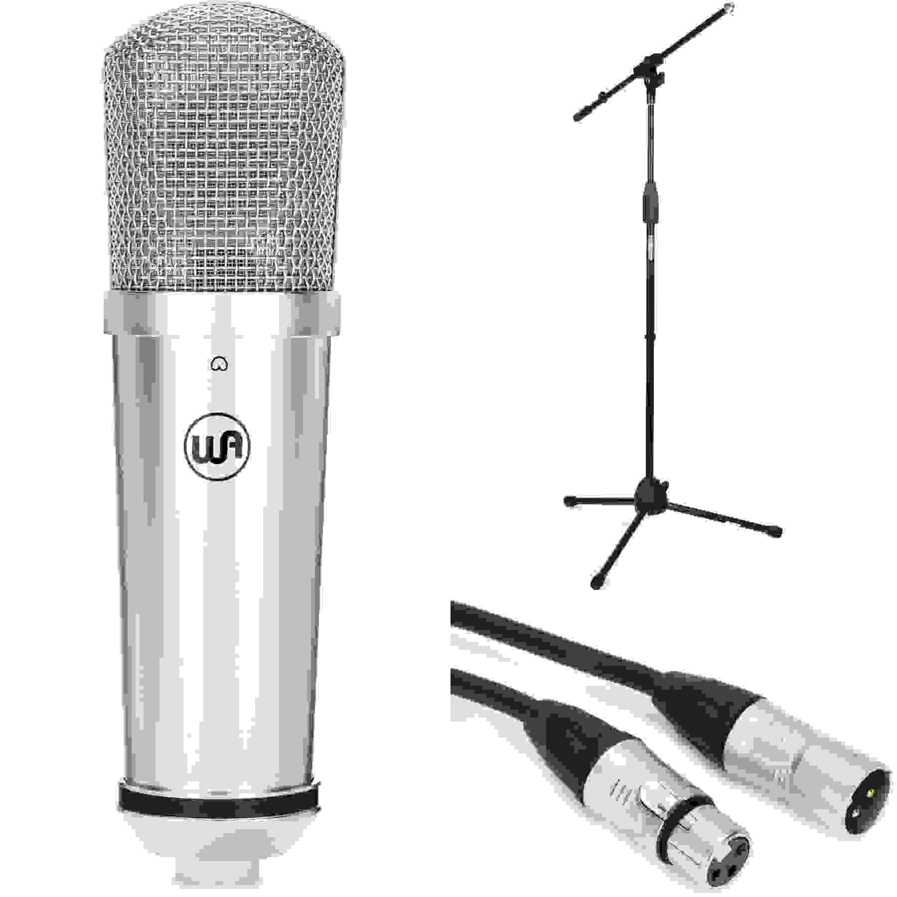 Warm Audio WA-87jr SE Studio Vocal Microphone with Stand and Cable - Nickel