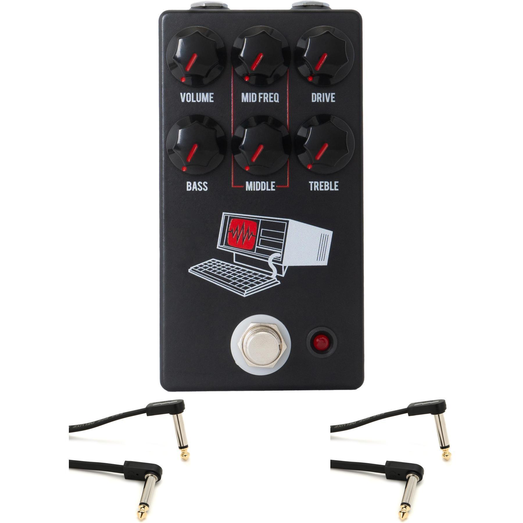 JHS Hard Drive Distortion Pedal with EBS Patch Cables Black Sweetwater