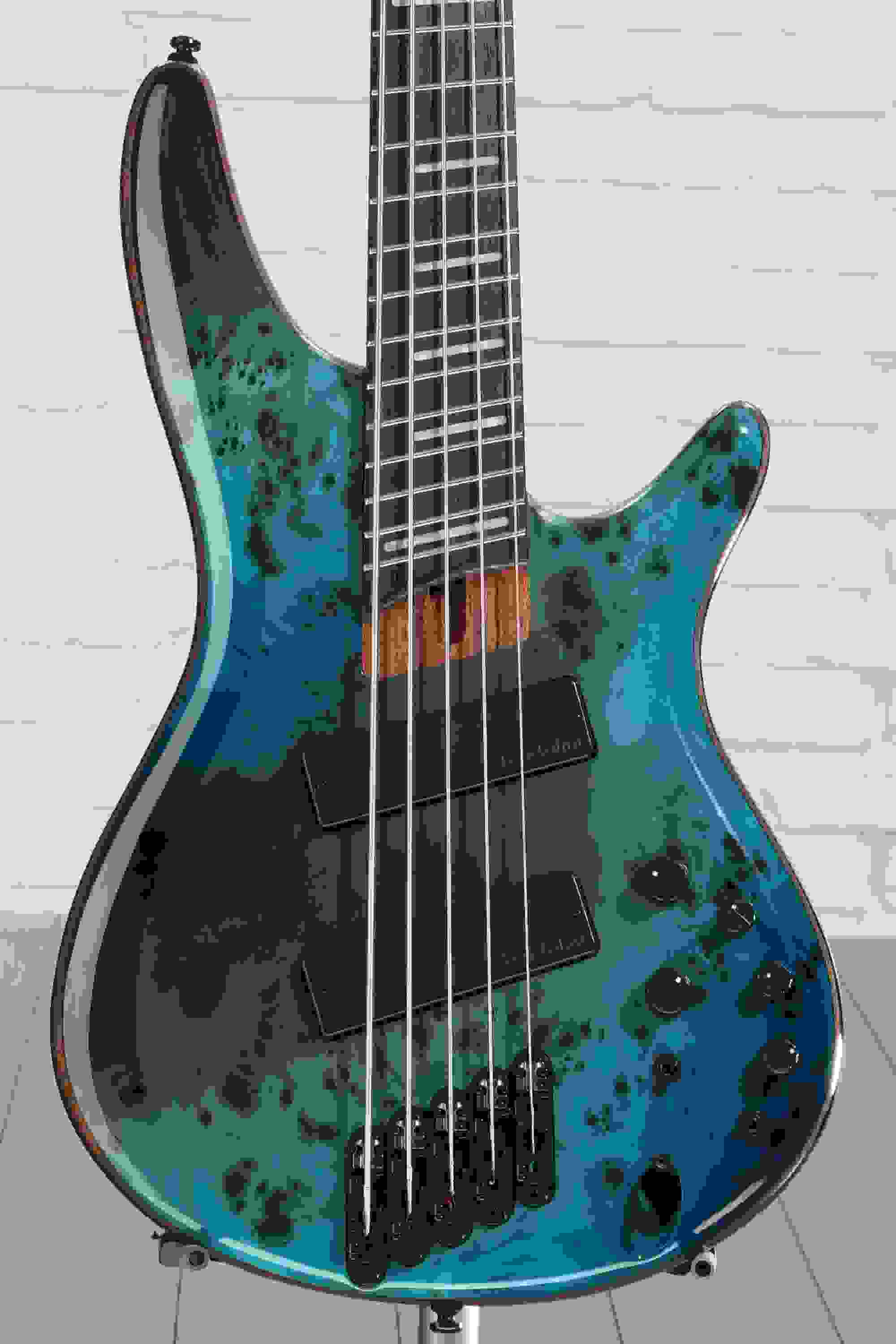 Ibanez Bass Workshop Srms805 Multi Scale 5 String Bass Guitar Tropical Seafloor Sweetwater