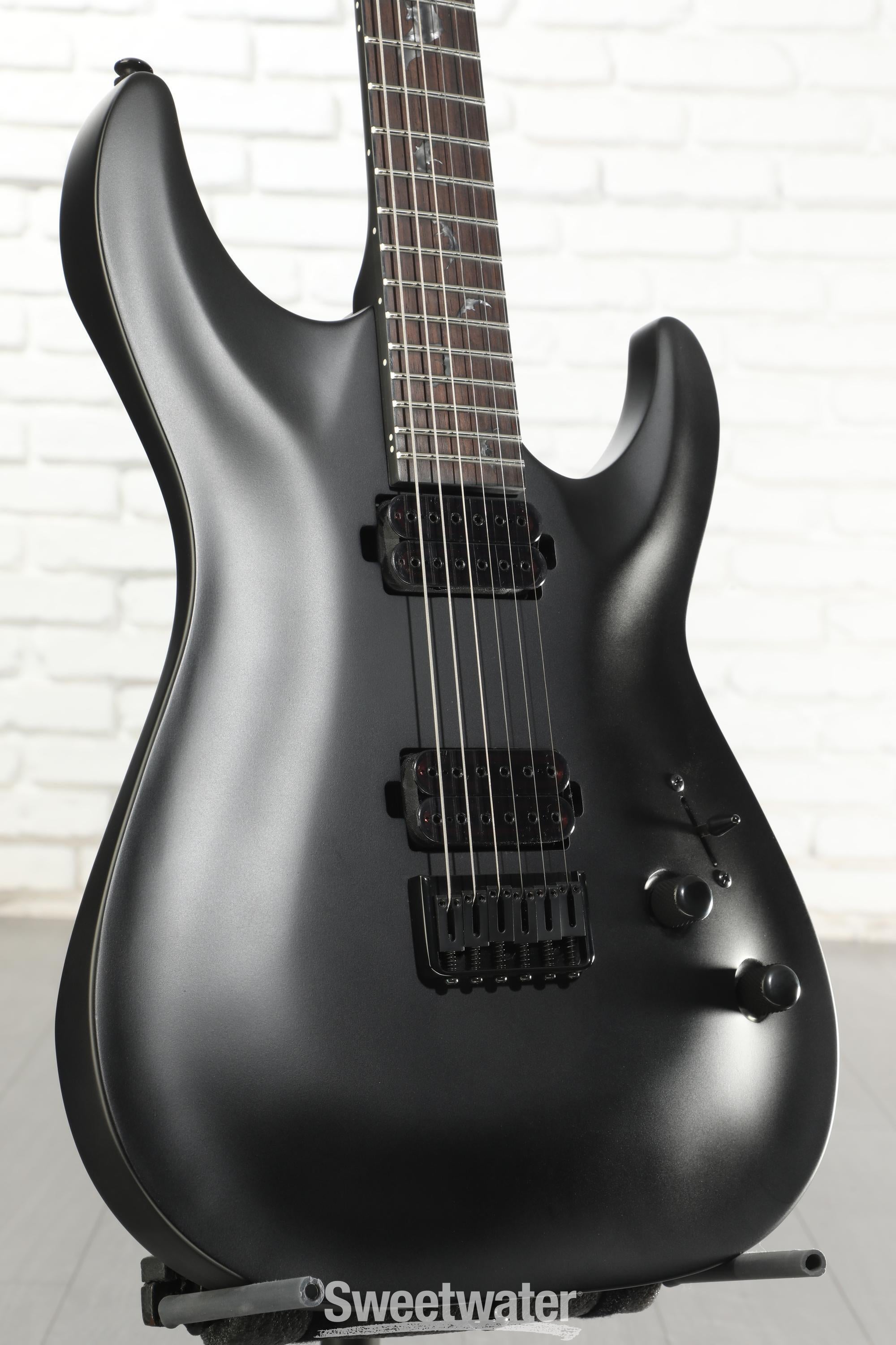 Schecter Damien-6 SBK Electric Guitar - Satin Black | Sweetwater