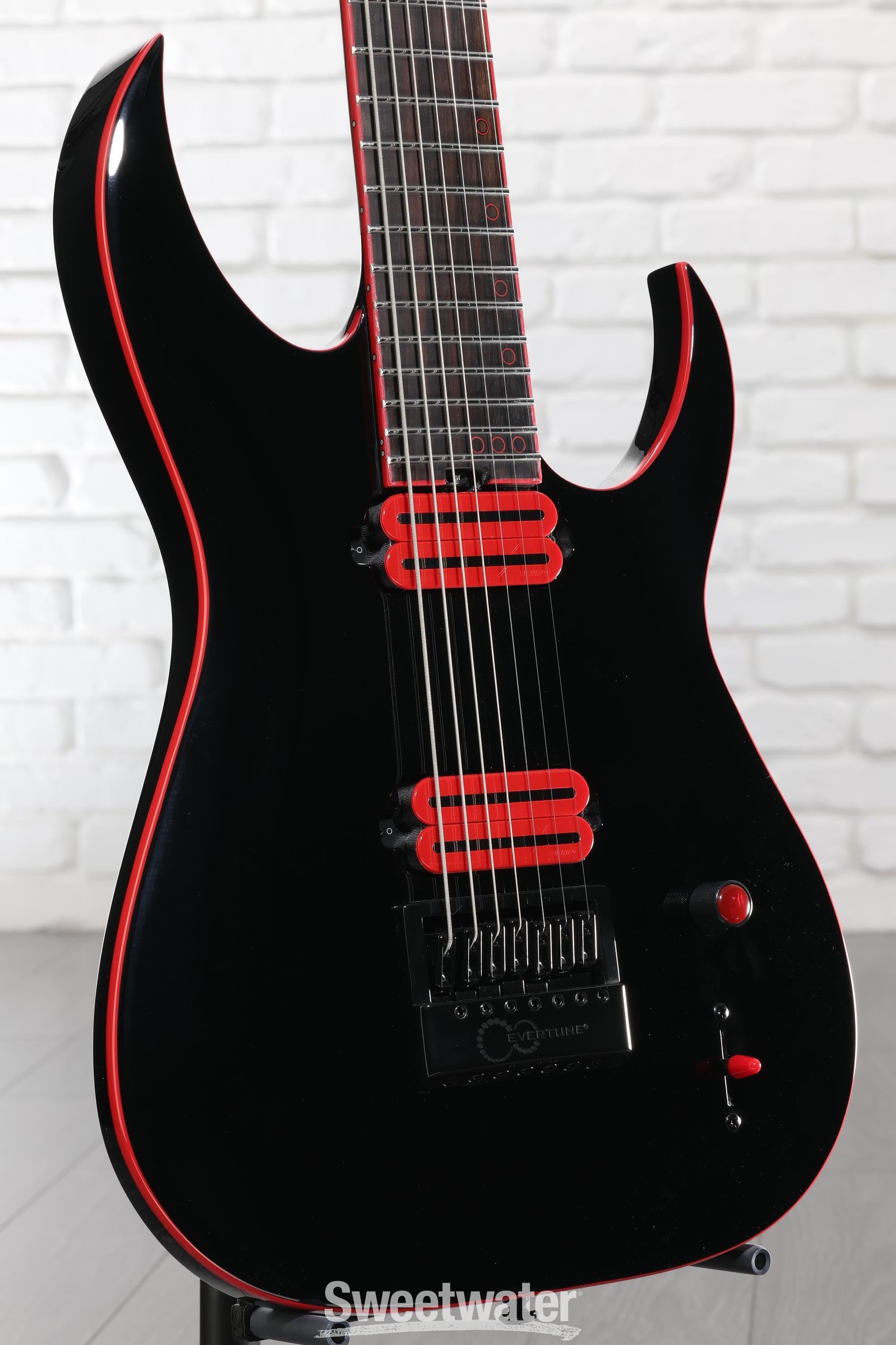 Photo of Schecter Sunset-7 ET Red Dawn 7-string Baritone Electric Guitar - Gloss Black
