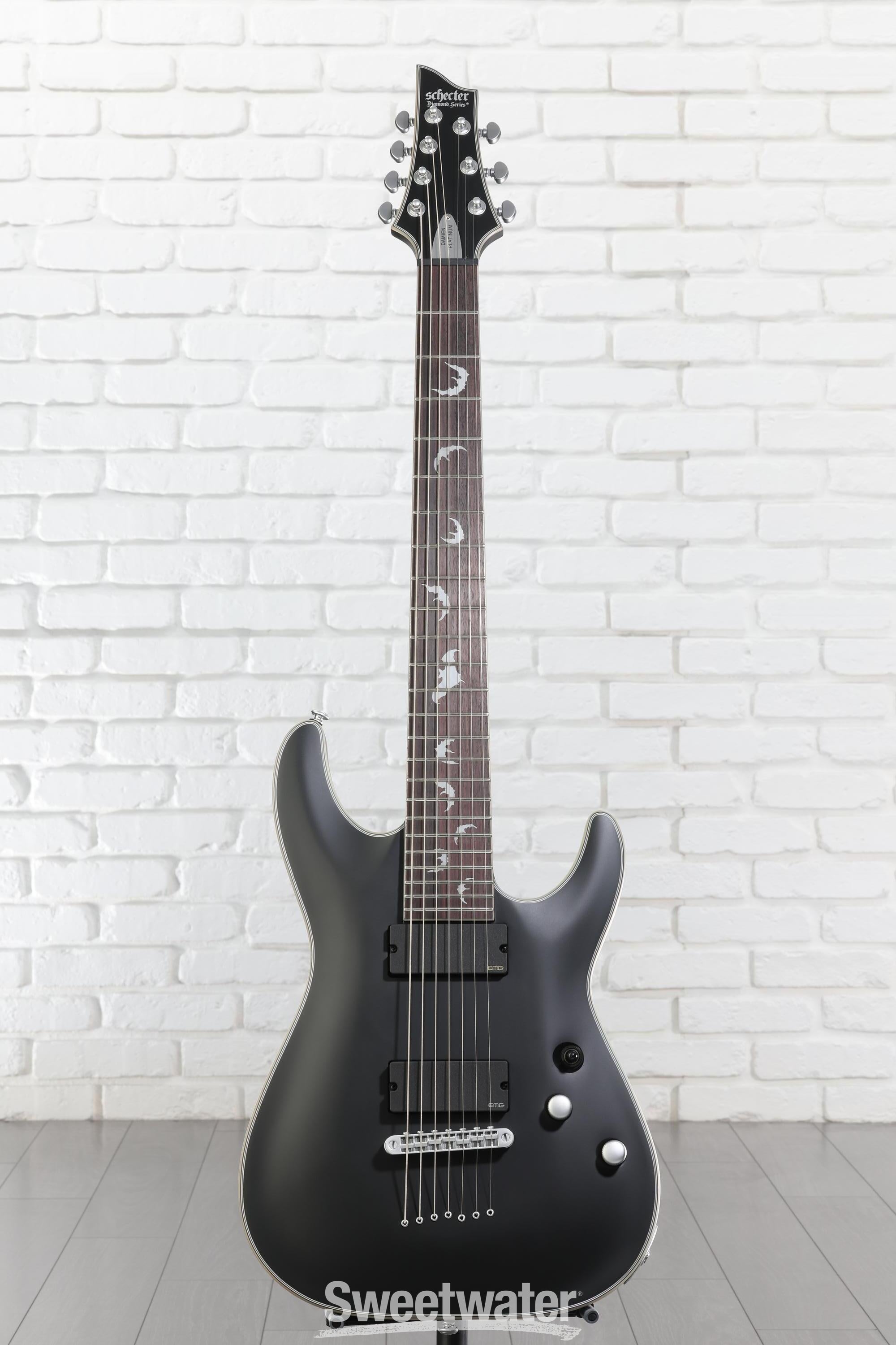 Schecter Damien Platinum 7 Electric Guitar - Satin Black | Sweetwater