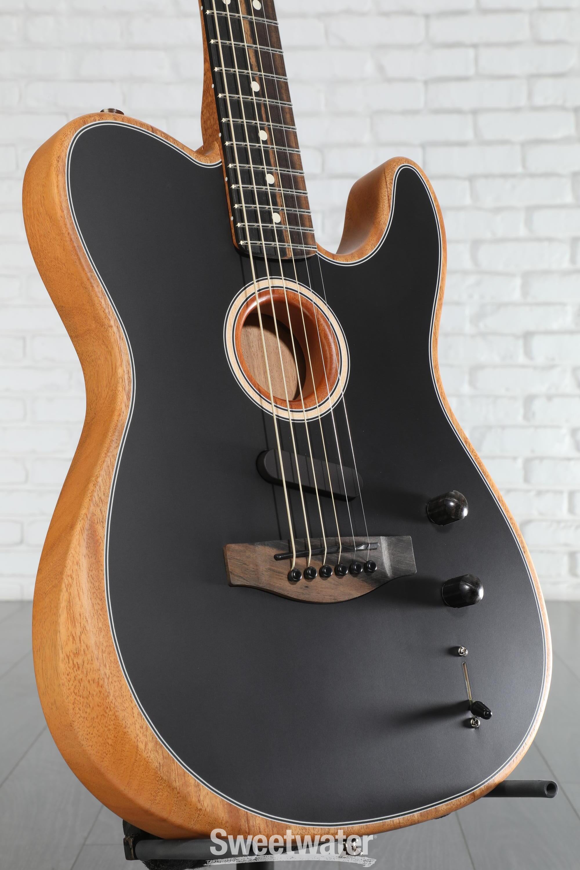 Fender American Acoustasonic Telecaster - Matte Black | Sweetwater