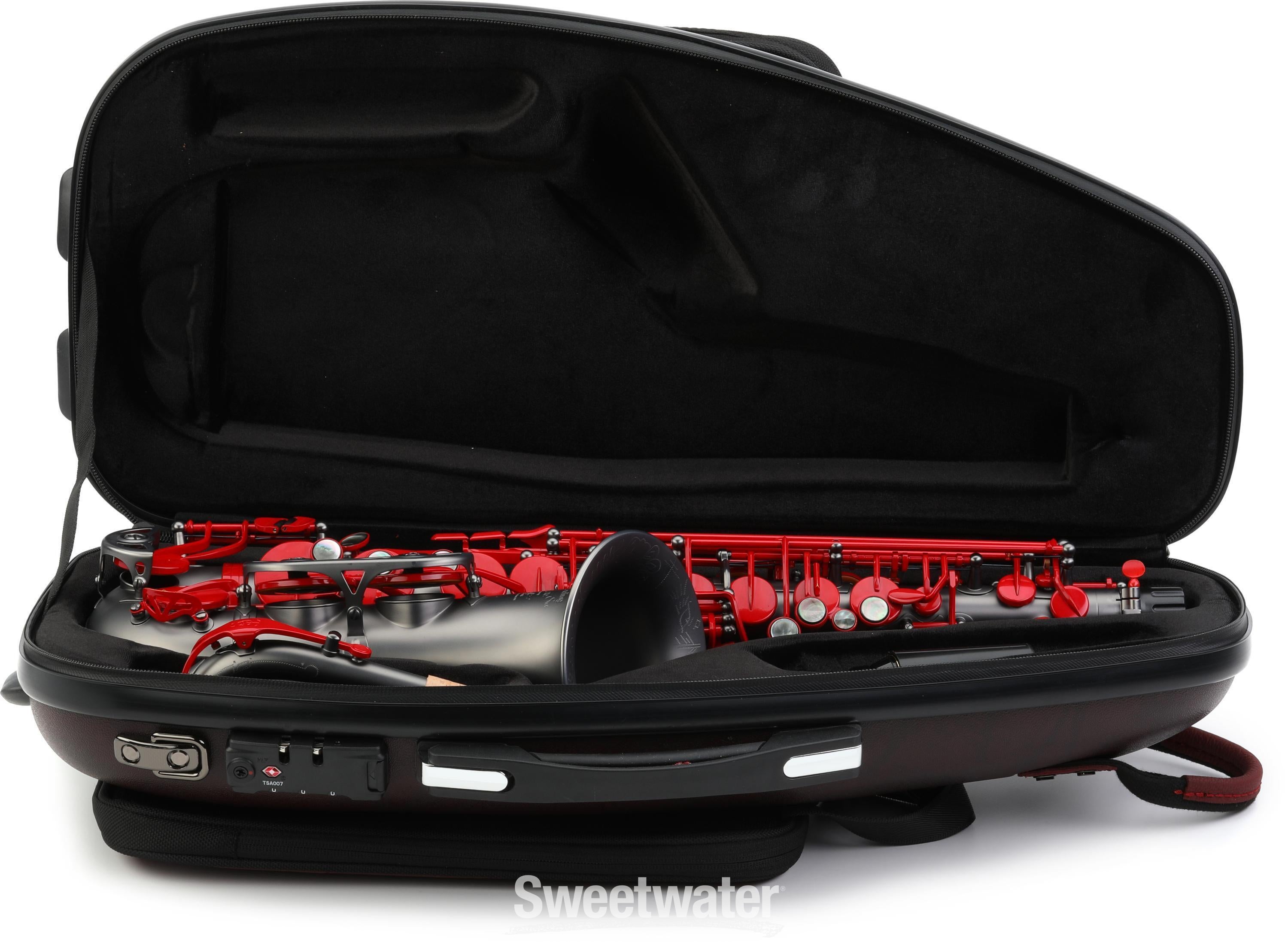 Growling Sax Red Lava Gen 2 Alto Saxophone - Satin Black with Red