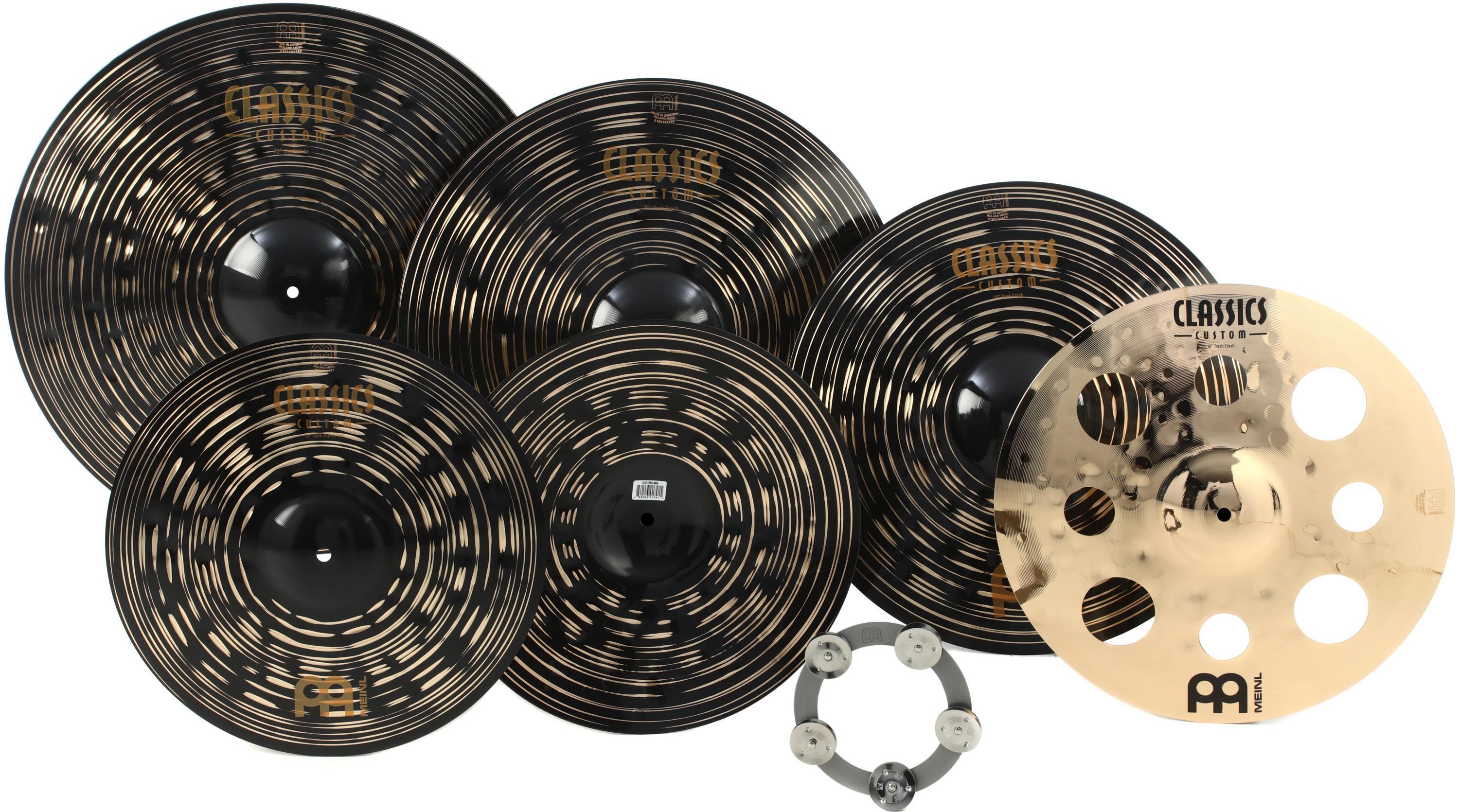 Meinl Cymbals Classics Custom Dark Double Bonus Set - 15/18/20/22 inch with  Free 16 inch Trash Crash and Ching Ring