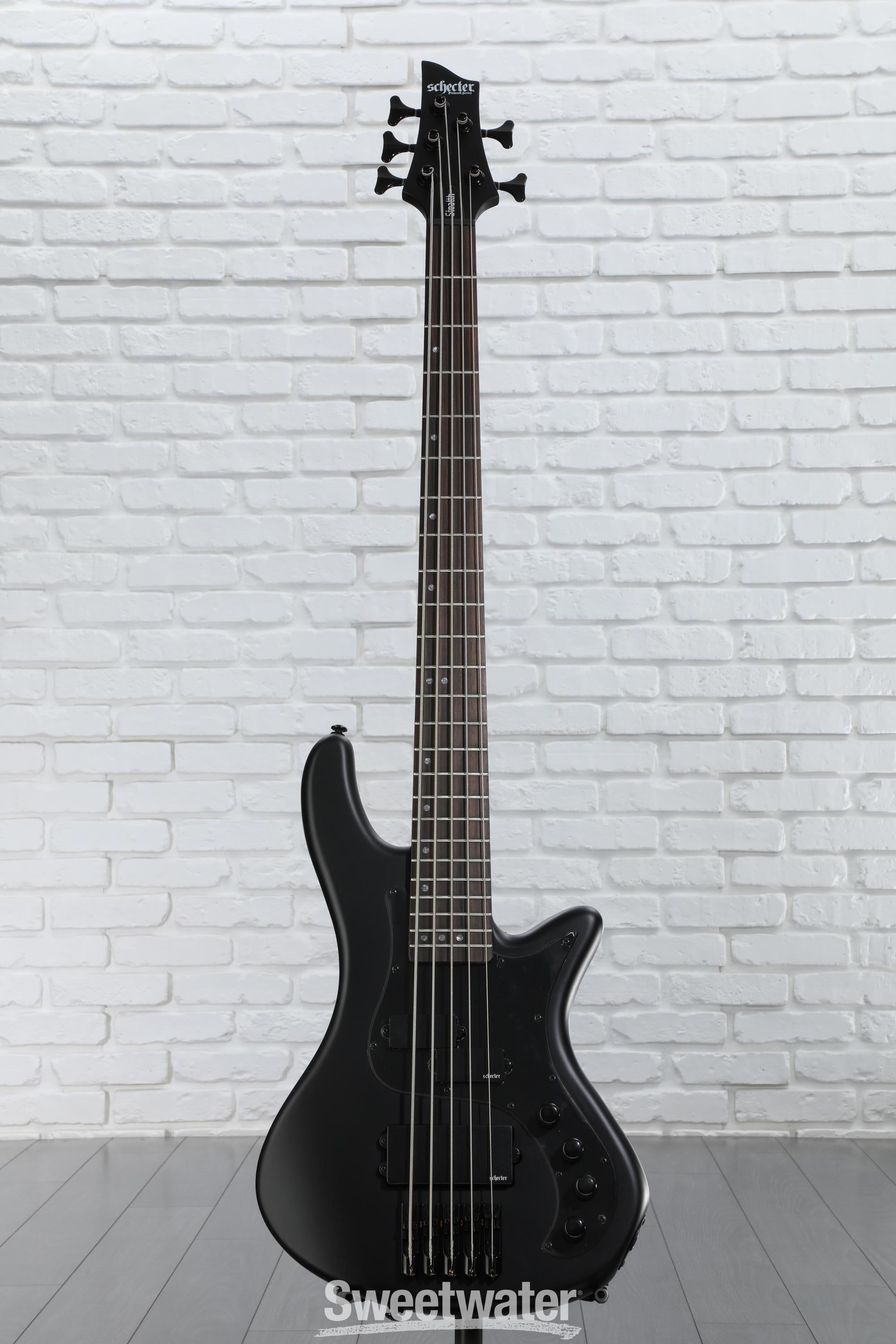 Schecter Stiletto Stealth 5 Bass Guitar - Satin Black