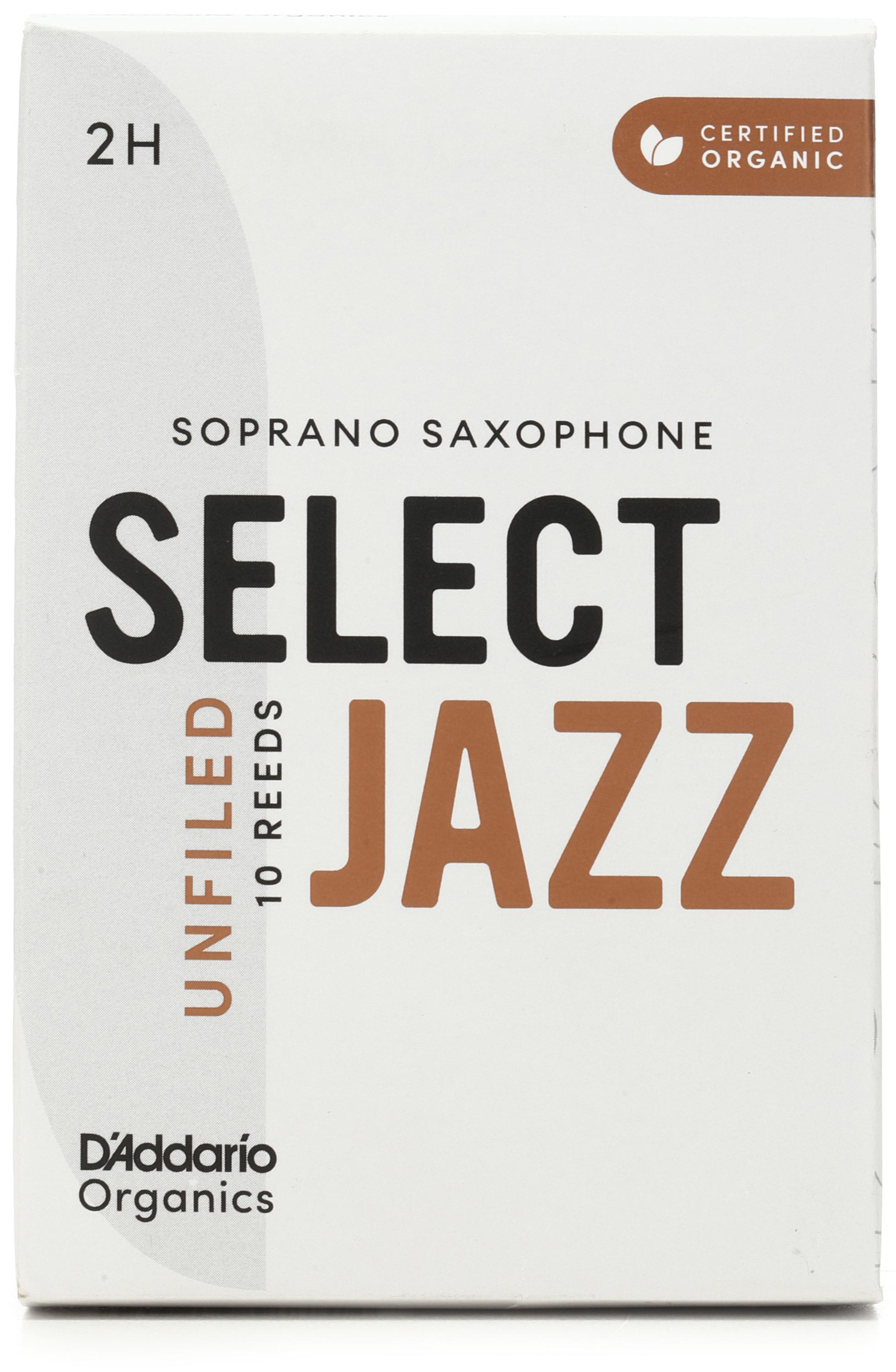 Photo of D'Addario Organics Select Jazz Unfiled Soprano Saxophone Reeds - 2 Hard (10-pack)
