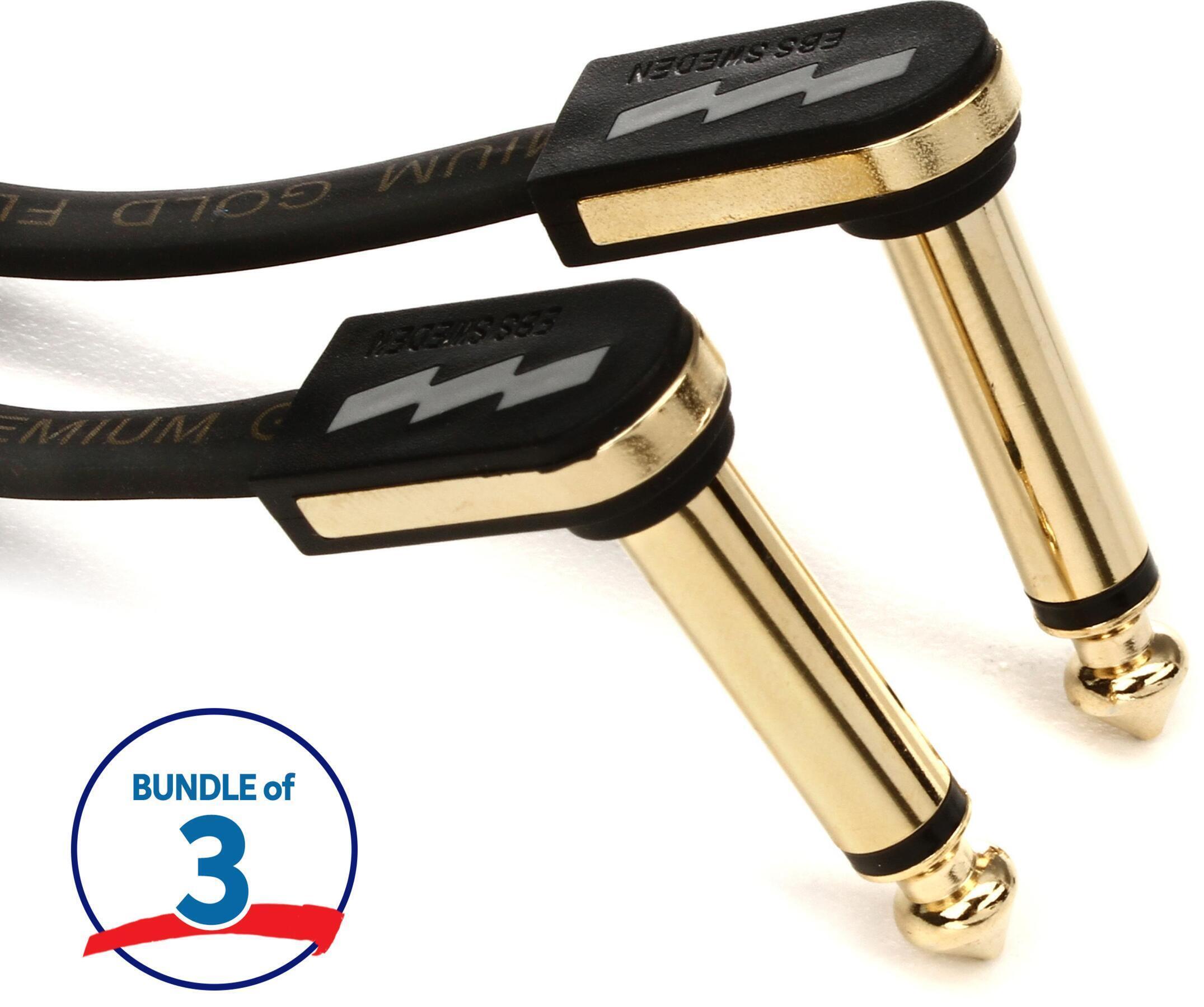 EBS PG-10 Premium Gold Flat Patch Cable - 3.94 inches | Sweetwater