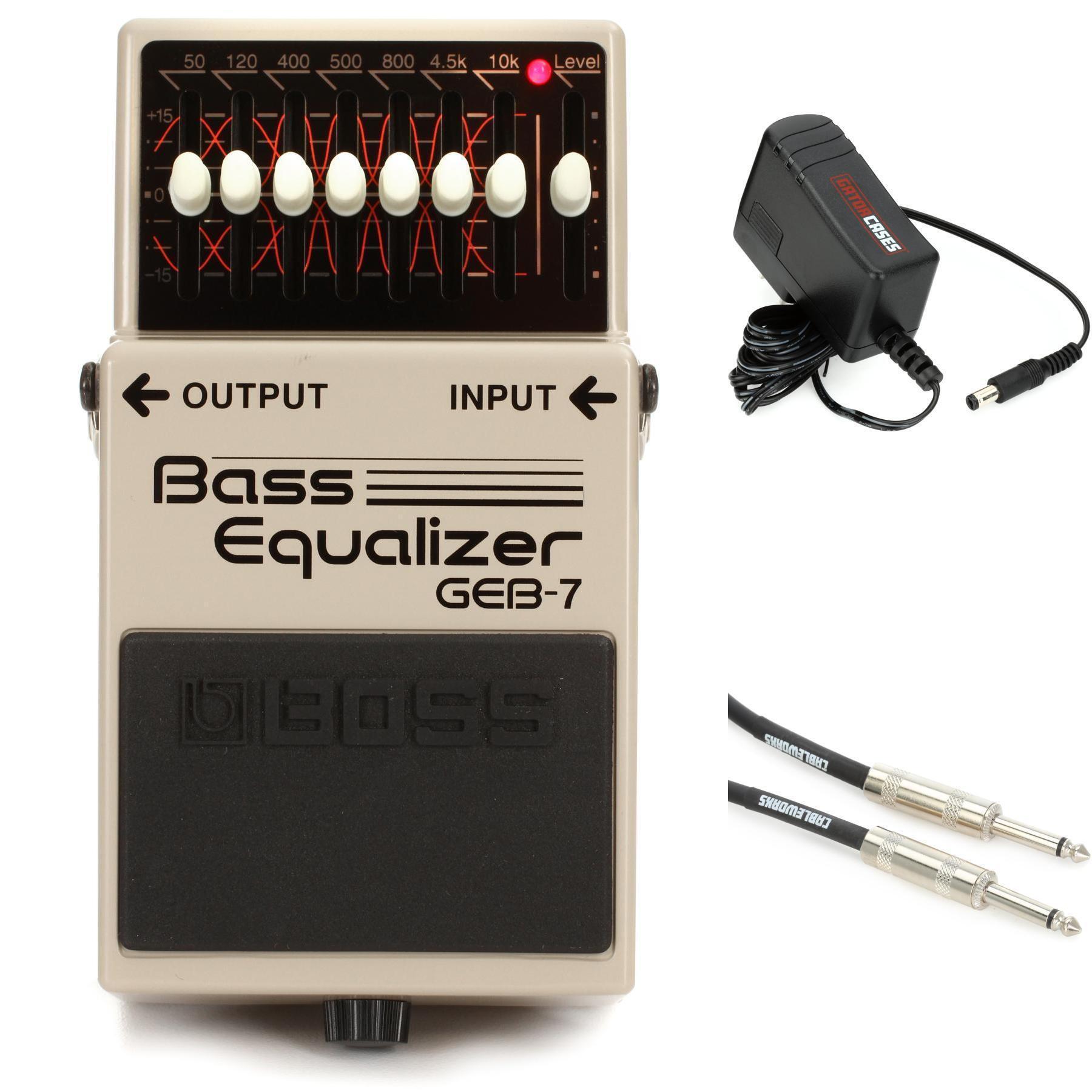 Boss GEB-7 7-band Bass EQ Pedal with Power Supply and Cable