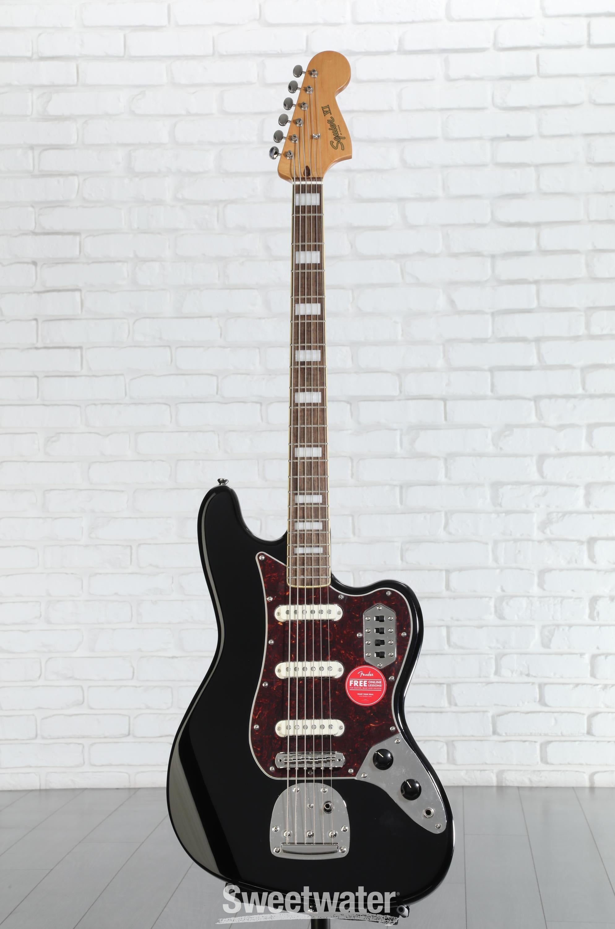 Squier Classic Vibe Bass VI Guitar - Black | Sweetwater