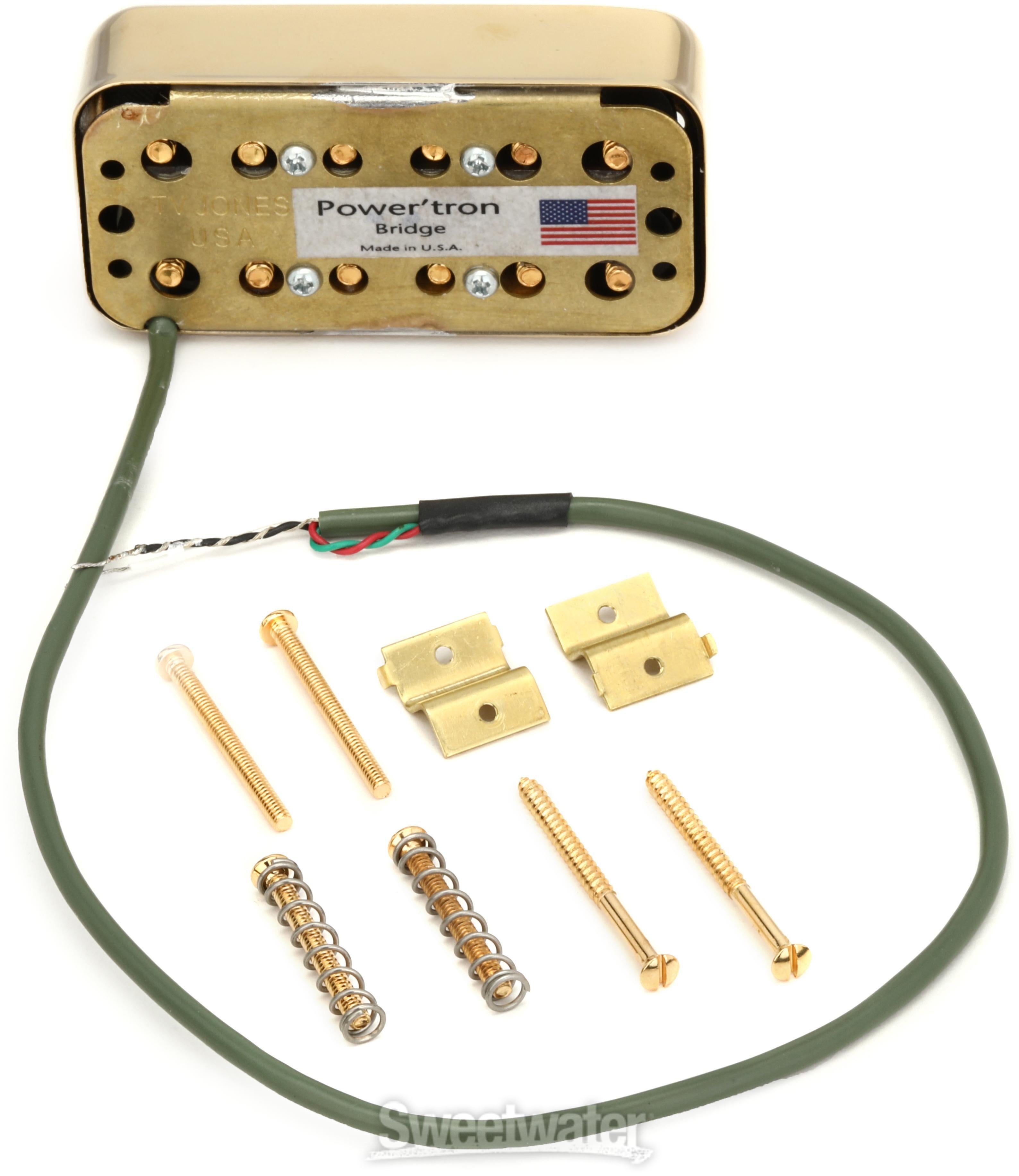 TV Jones Power'Tron Bridge Humbucker Pickup - Gold | Sweetwater