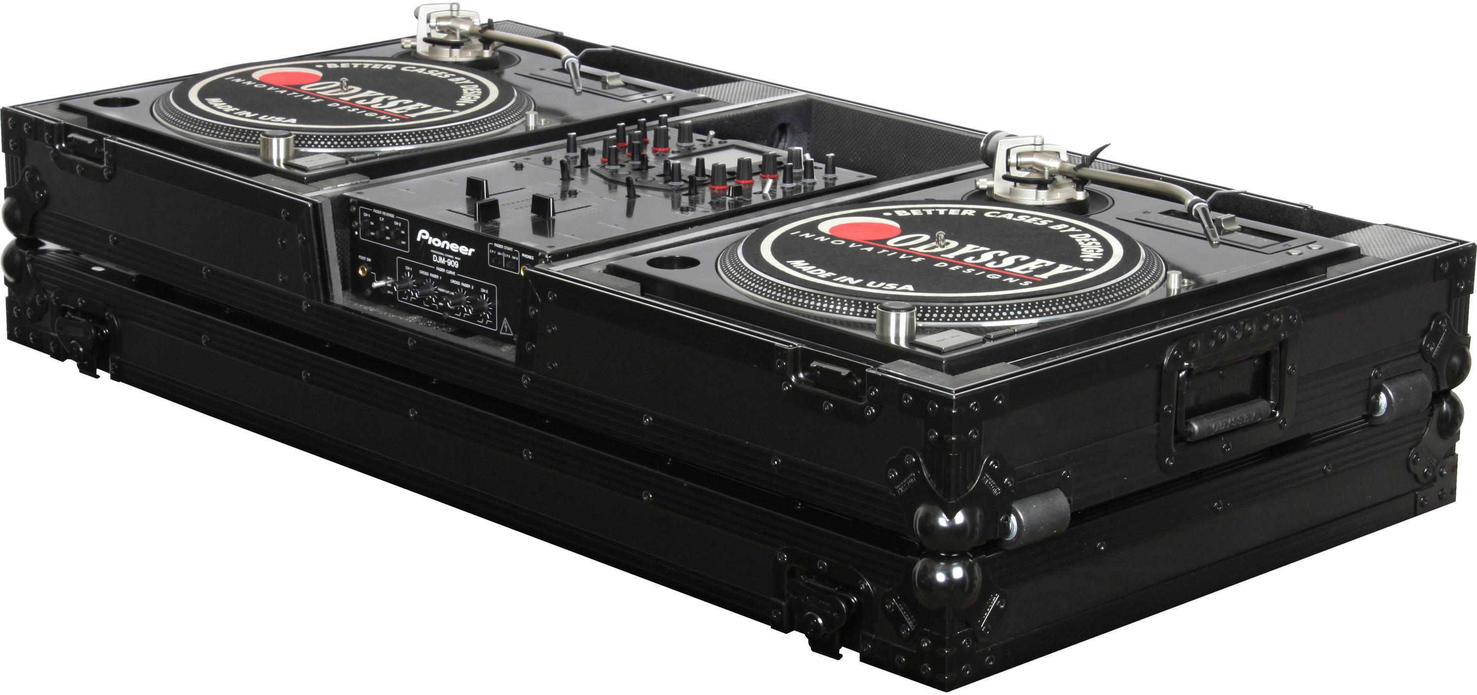 Odyssey FZBM10WBL Universal Turntable DJ Coffin with Wheels - Black Label