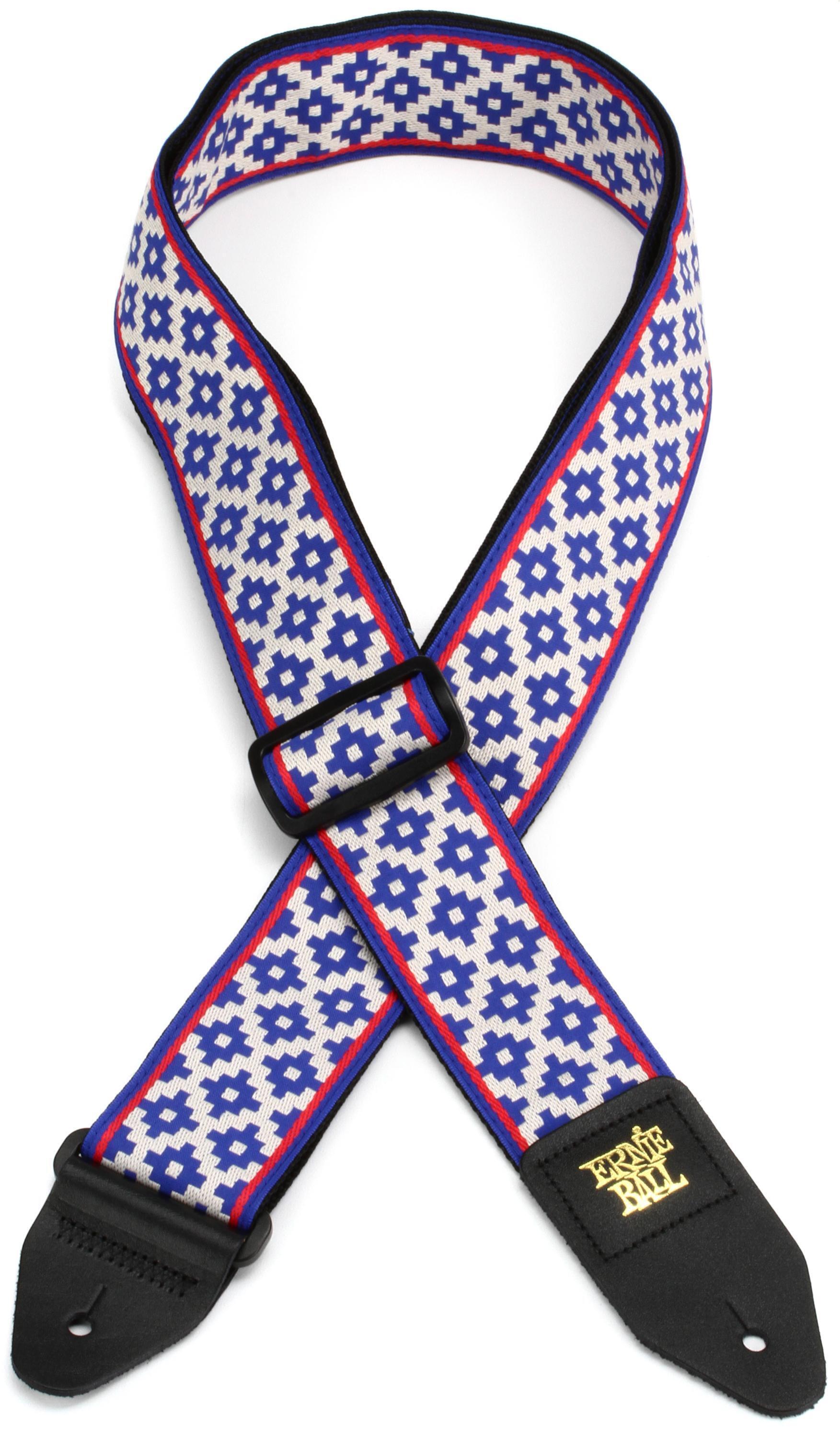 Photo of Ernie Ball Classic Jacquard Guitar Strap - Blue Crux