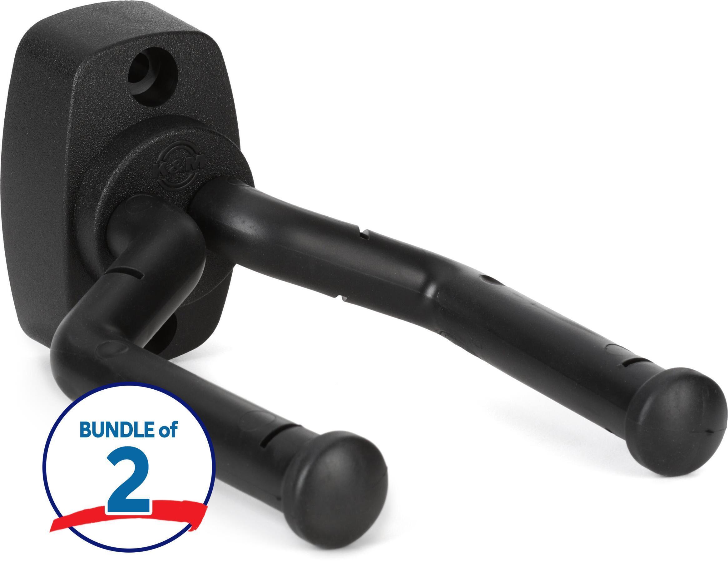 Photo of K&M 16280 Guitar Wall Mount - Black (2-pack)