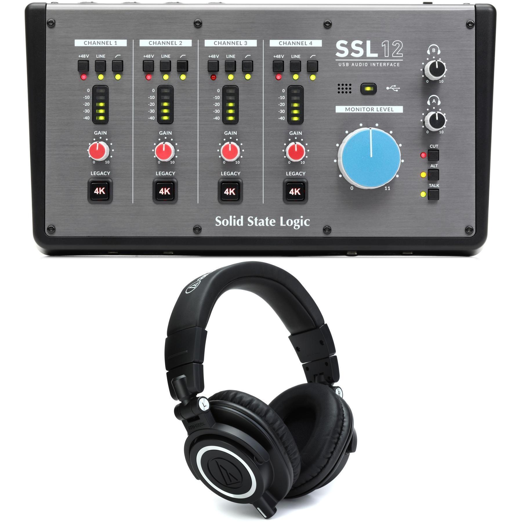 Solid State Logic SSL 12 USB Audio Interface and Headphones