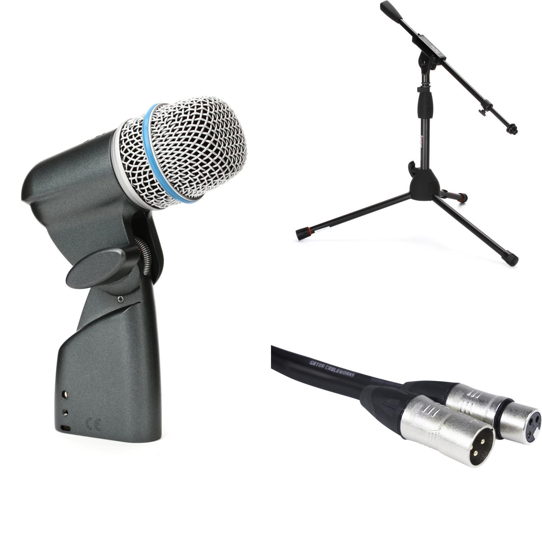 Shure Beta 56A Supercardioid Dynamic Drum Microphone with Stand and Cable