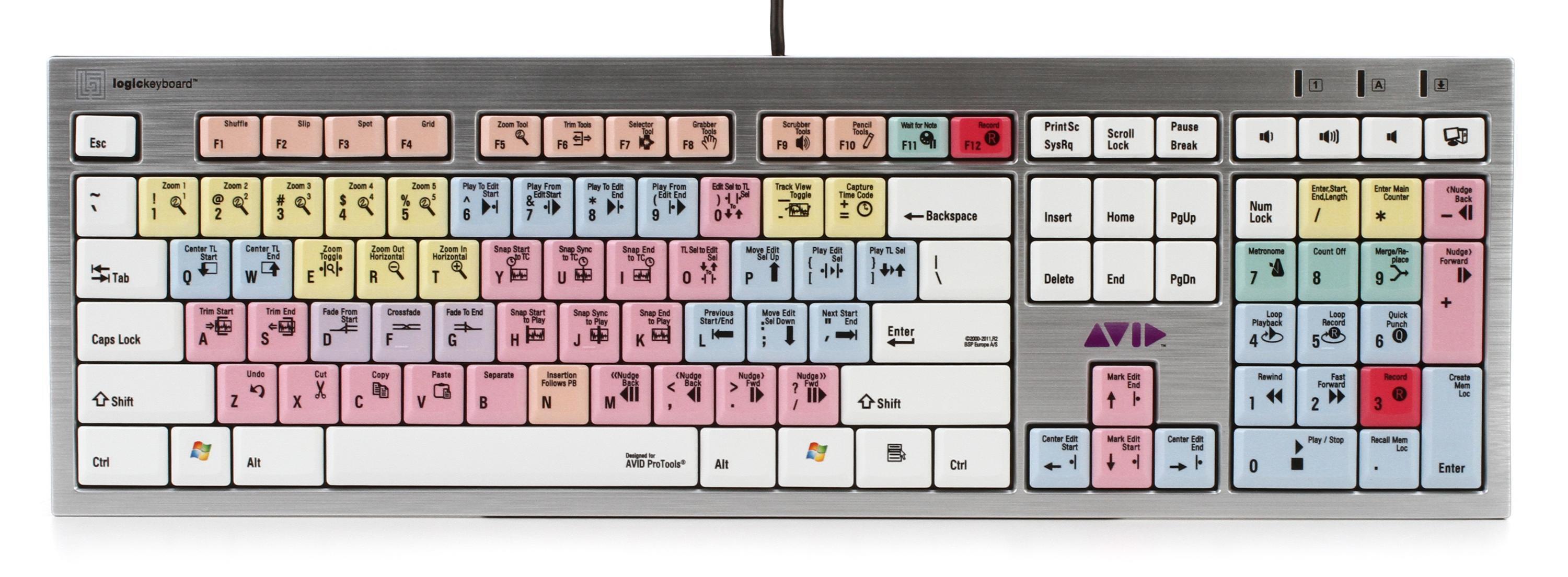 Logickeyboard Slim Line Keyboard for Avid Pro Tools - PC