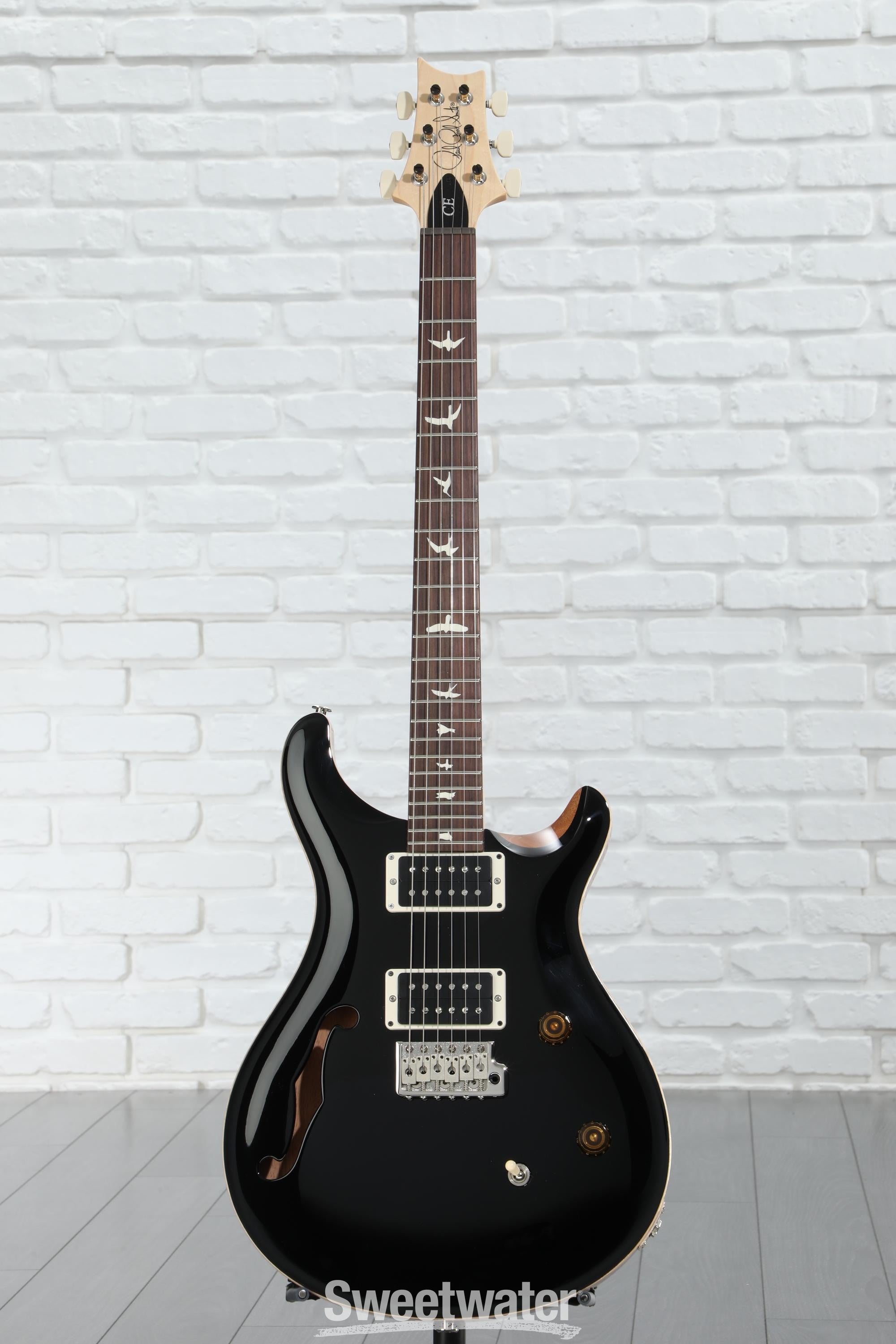 PRS CE 24 Semi-Hollow Electric Guitar - Black Top | Sweetwater