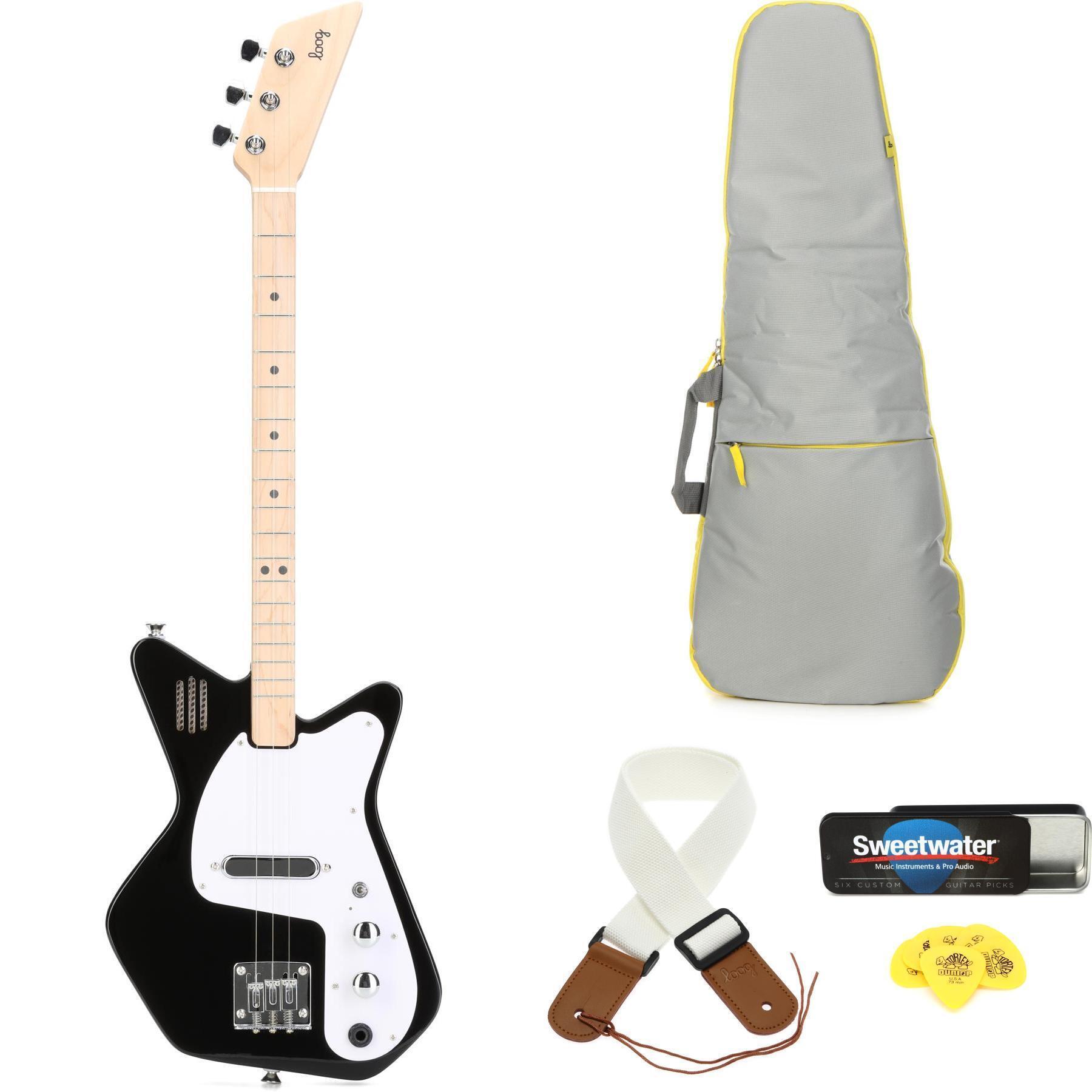 Loog Guitars Pro Electric Guitar Essentials Bundle Black Sweetwater