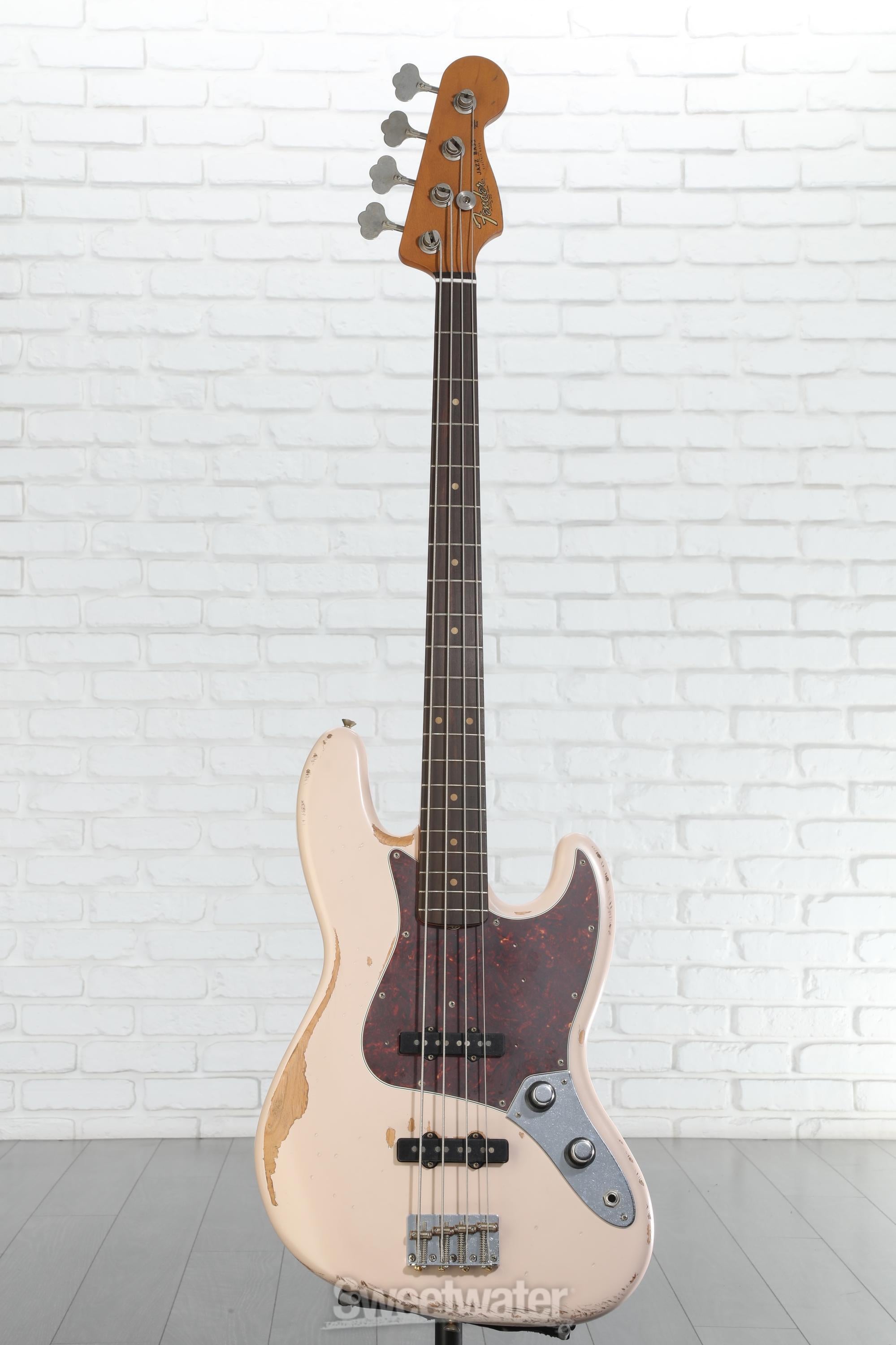 Fender Flea Jazz Bass - Shell Pink, Road Worn | Sweetwater