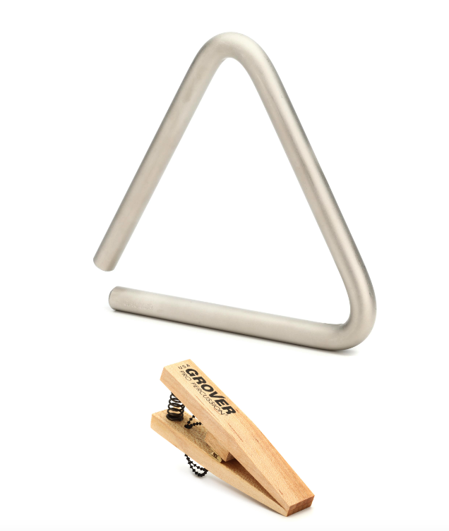 Grover Pro Percussion Super-Overtone Triangle with Clip - 6-inch ...