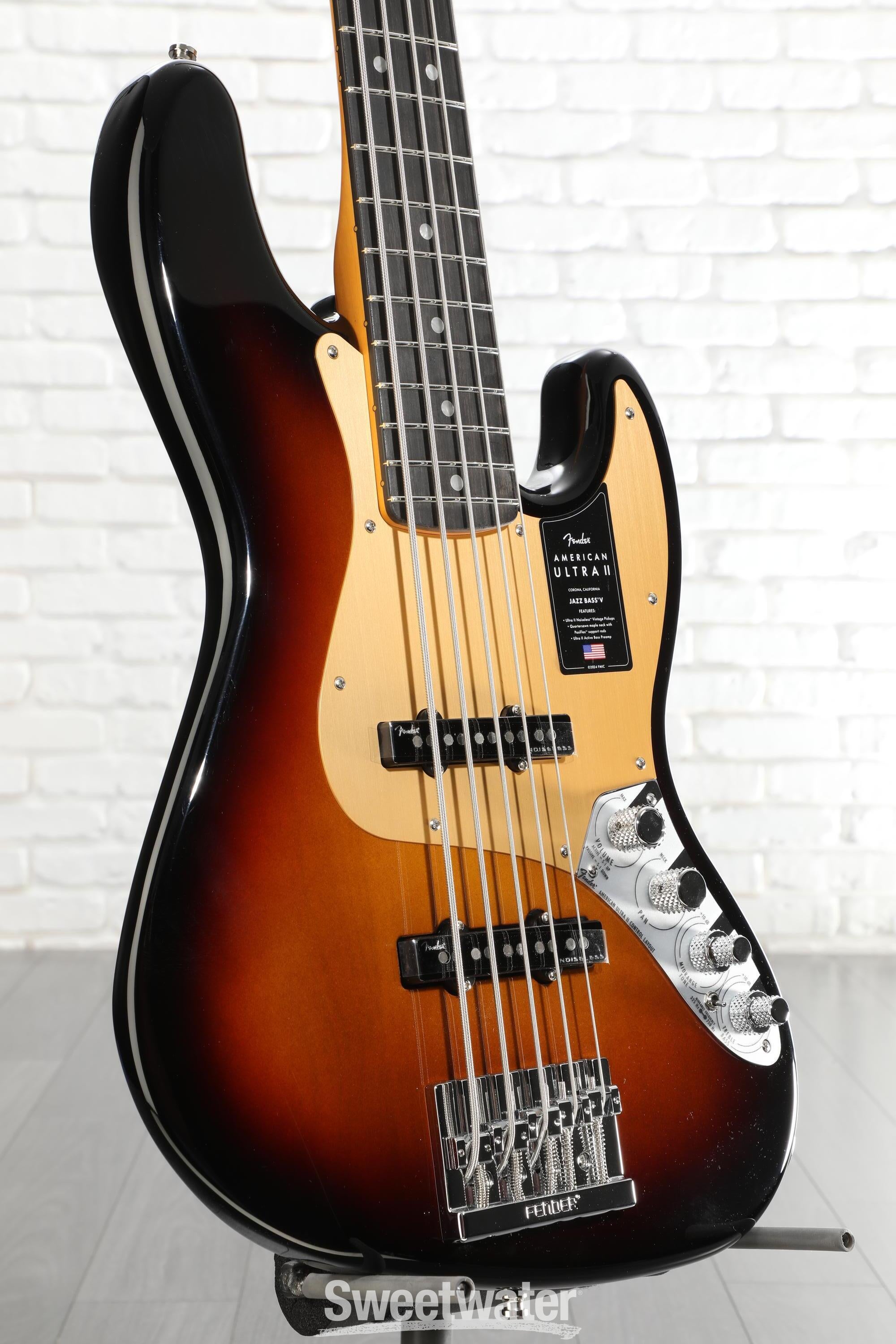 Photo of Fender American Ultra II Jazz Bass V - Ultraburst with Ebony Fingerboard
