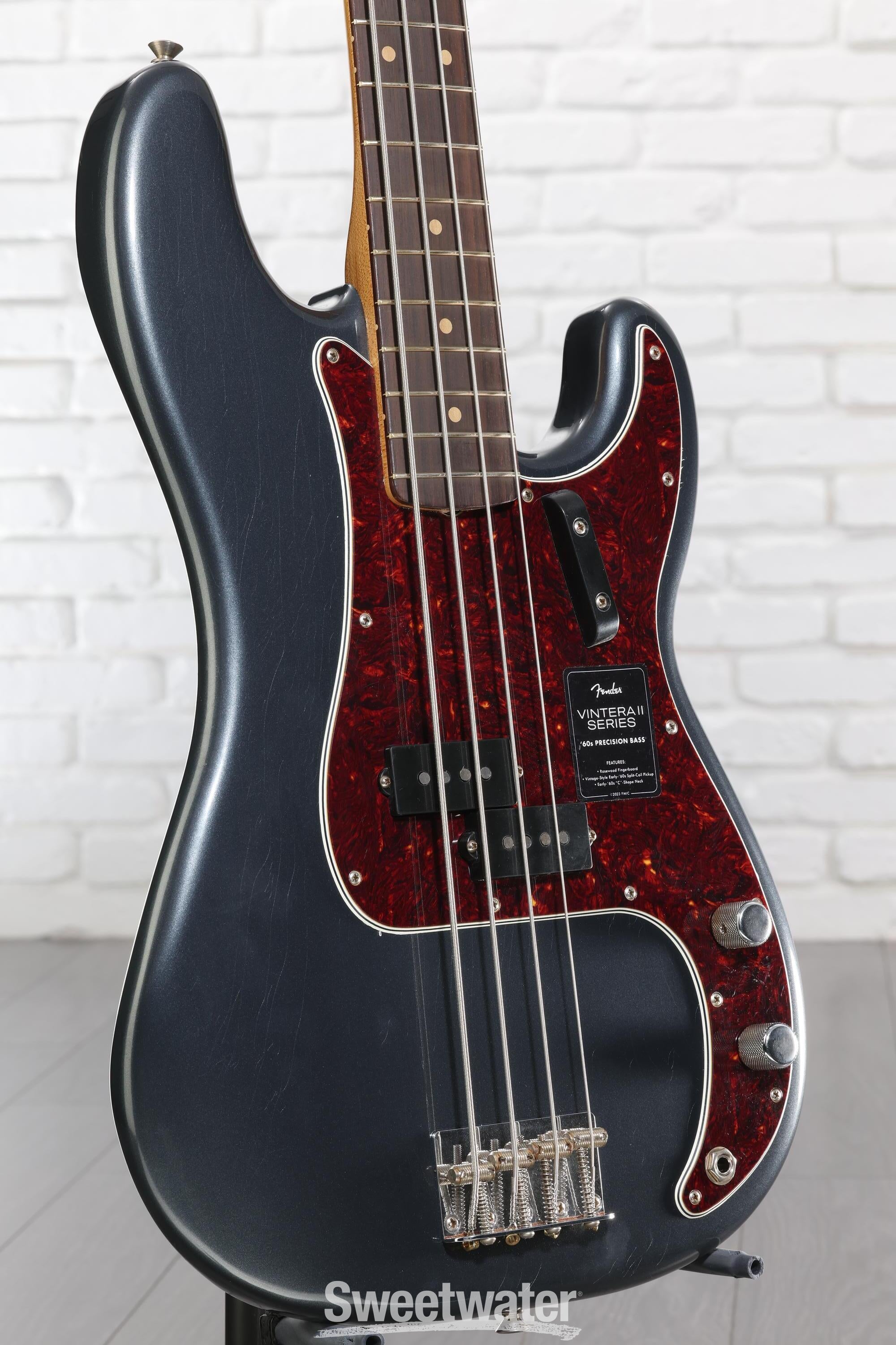 Photo of Fender Limited Vintera II Road Worn '60s Precision Bass - Charcoal Frost Metallic