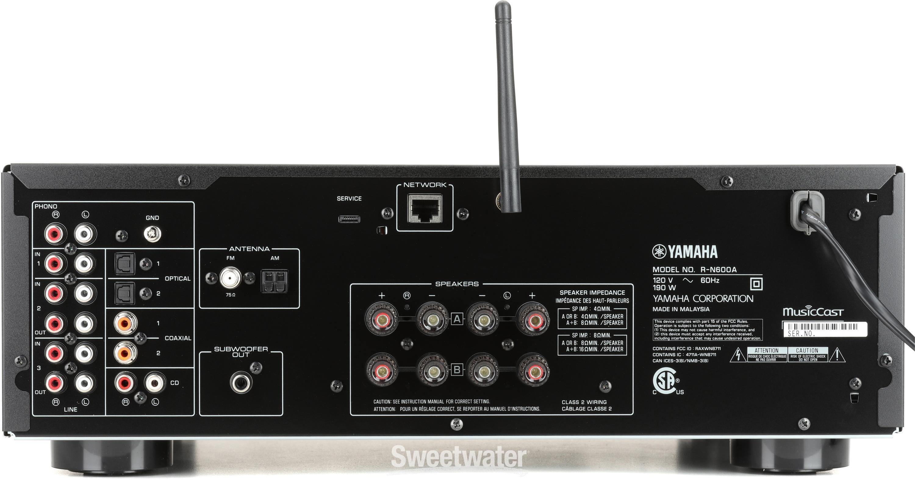 Yamaha R-N600A Stereo Network Receiver - Black | Sweetwater Yamaha R-N600A Stereo Network Receiver - Black | Sweetwater