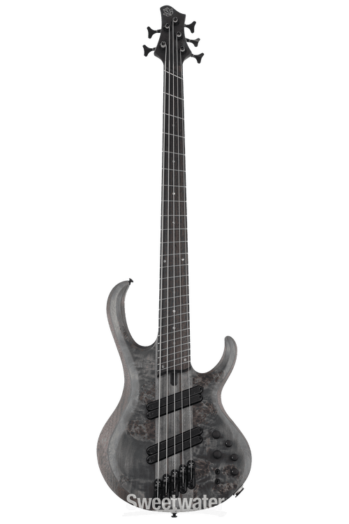 5 Strings Black V Shape Electric Bass Guitar Body Bound Set In Joint
