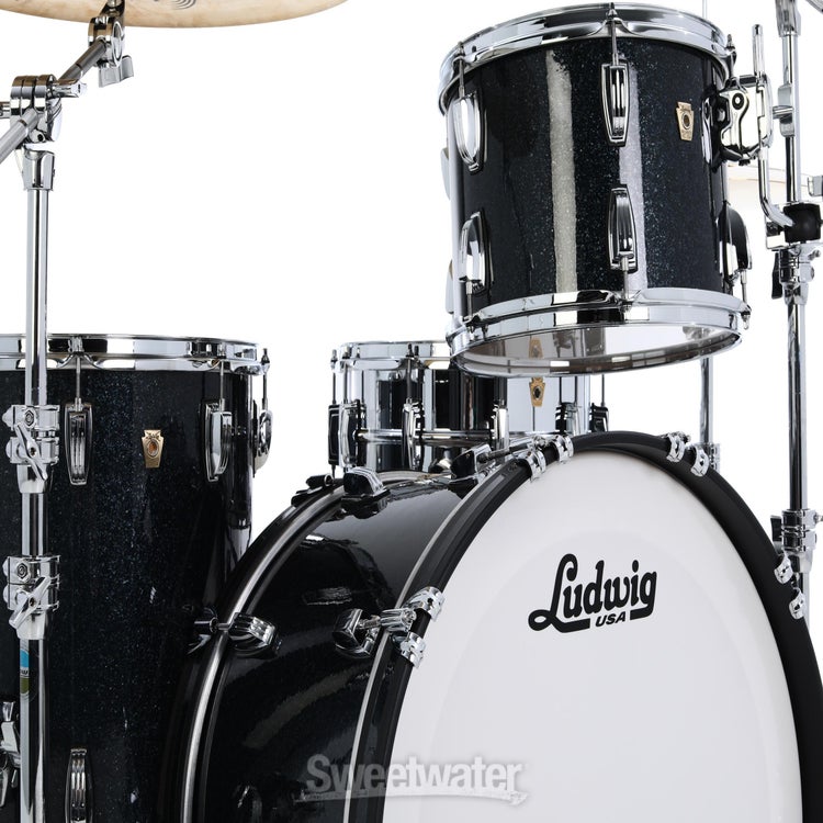 Ludwig Classic Maple Fab 3-piece Shell Pack - Hybrid Black Sparkle