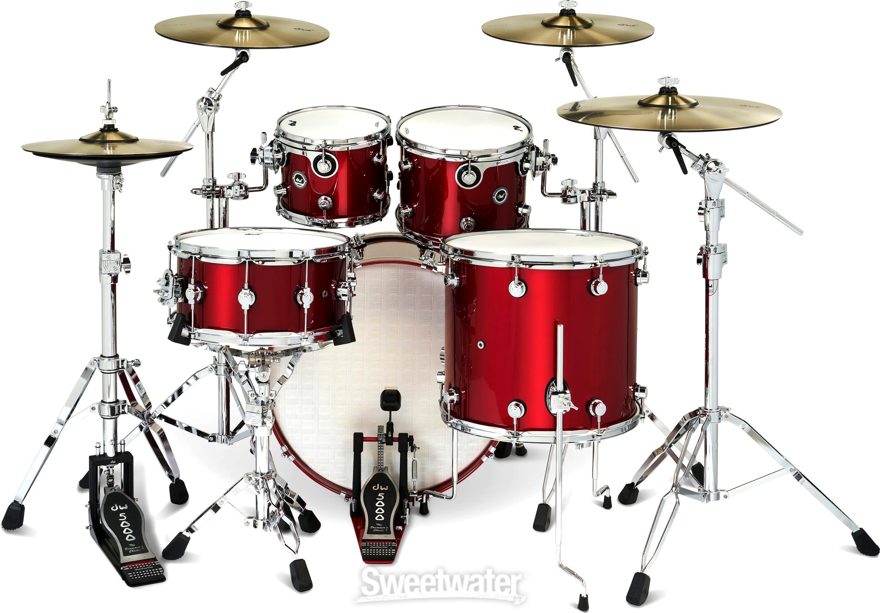 DW DWe 5-piece Drum Kit Bundle - Black Cherry Metallic | Sweetwater