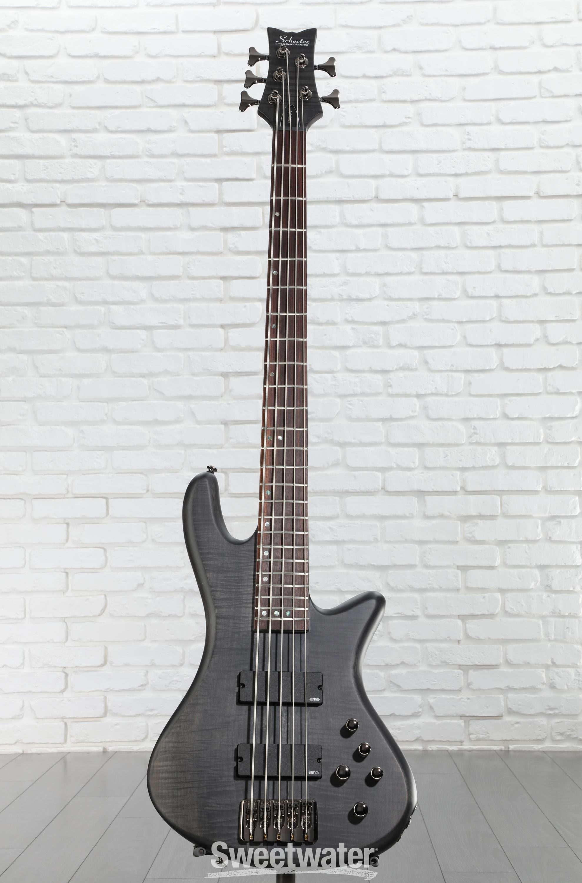 Schecter Stiletto Studio 5 Bass Guitar - See-Thru Black Satin
