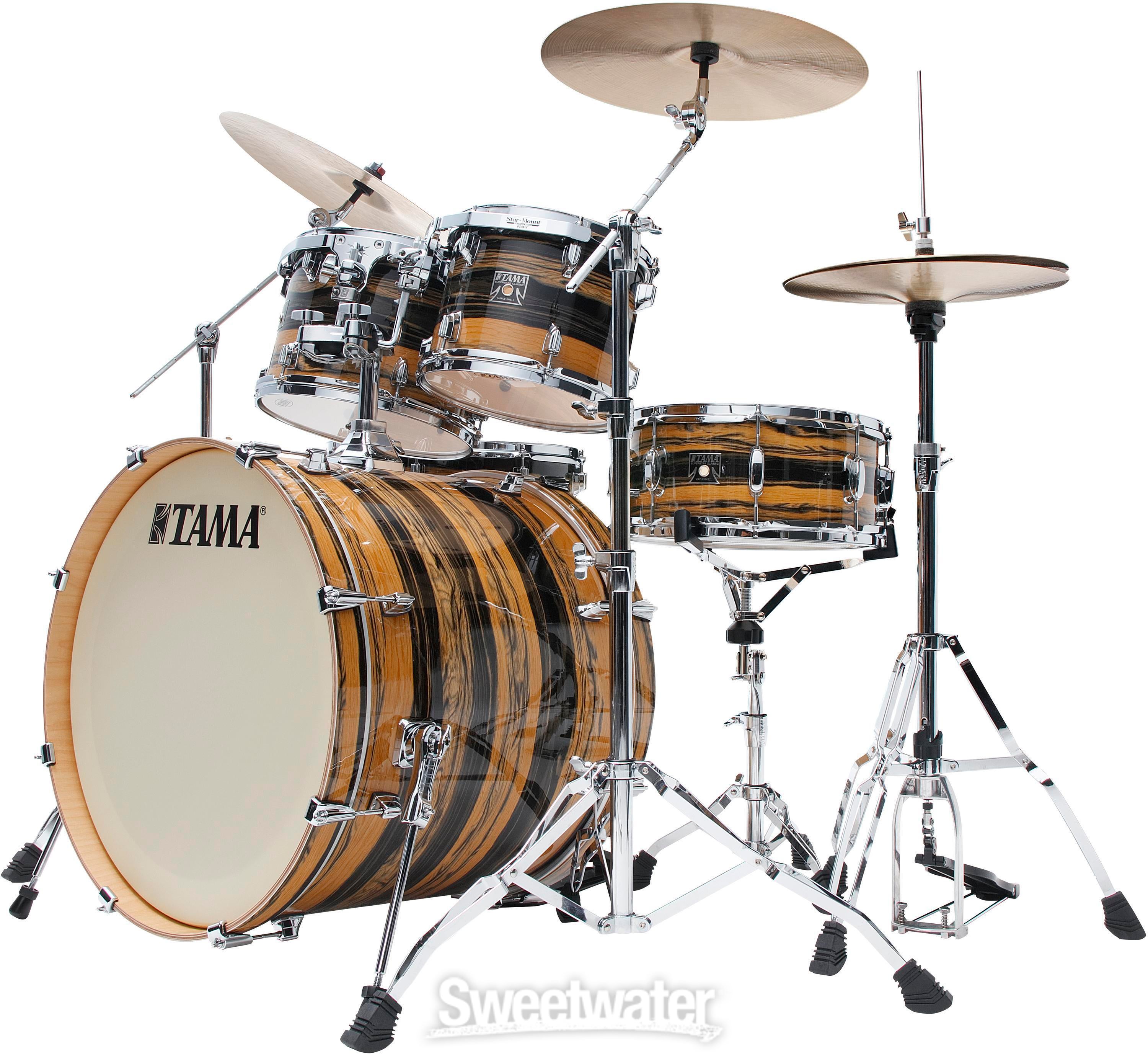 Tama Superstar Classic 5-piece Shell Pack with Snare and 22-inch Bass Drum-  Natural Ebony Tiger