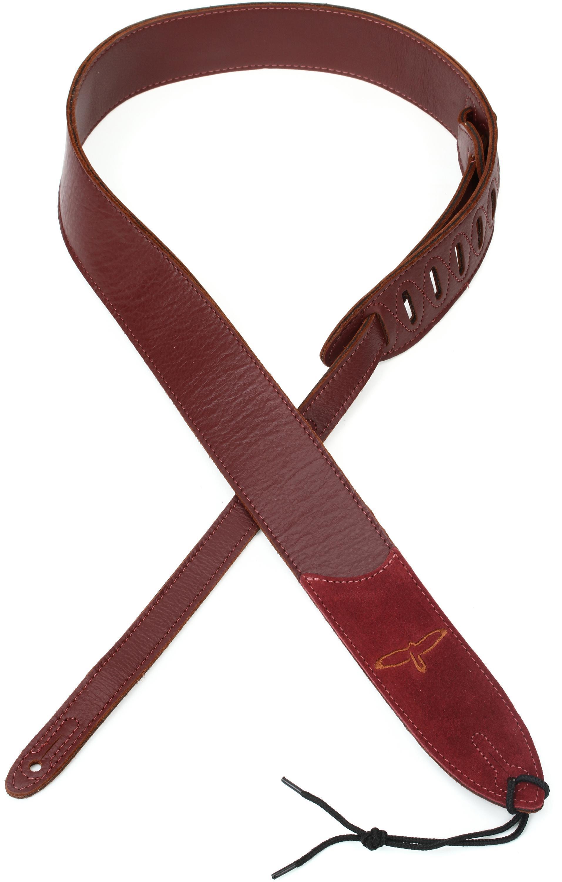 Photo of PRS Premium Leather Strap - Burgundy