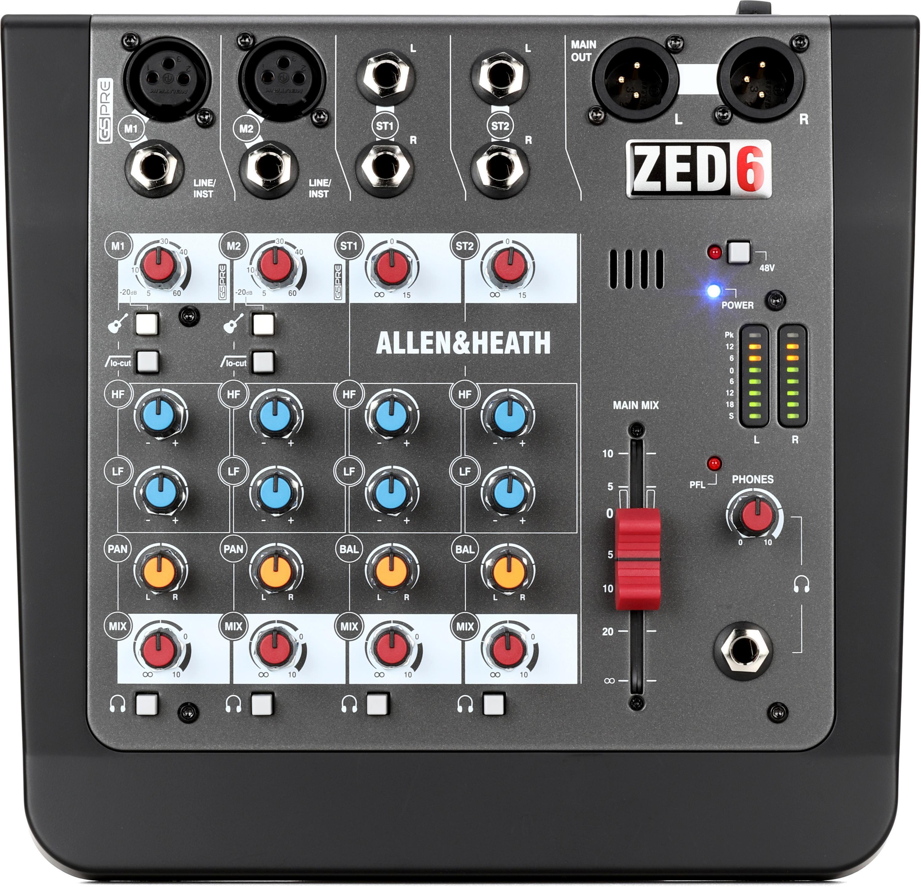 Allen & Heath ZED-6 4-channel Compact Mixer | Sweetwater