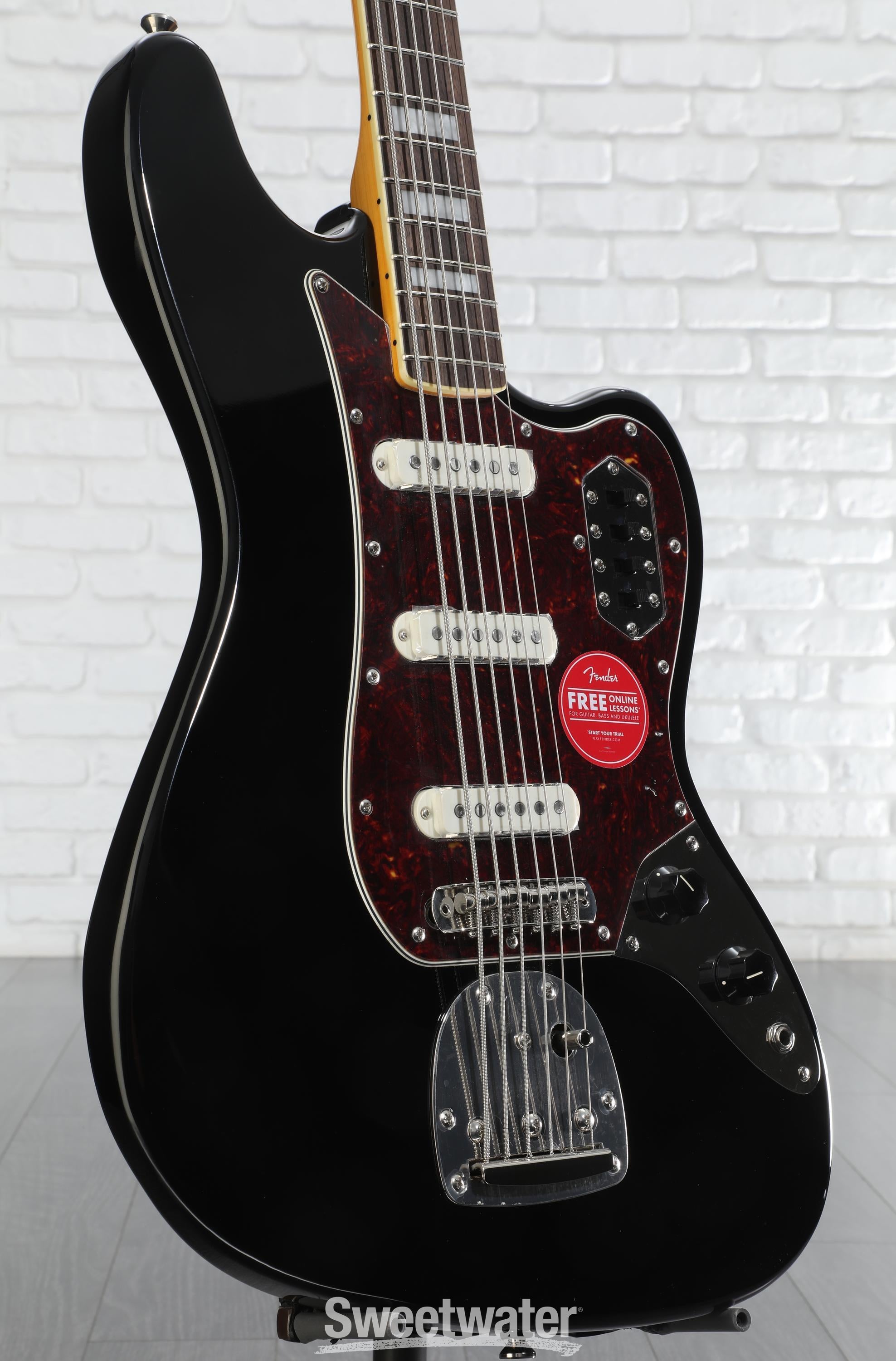 Squier Classic Vibe Bass VI Guitar - Black | Sweetwater