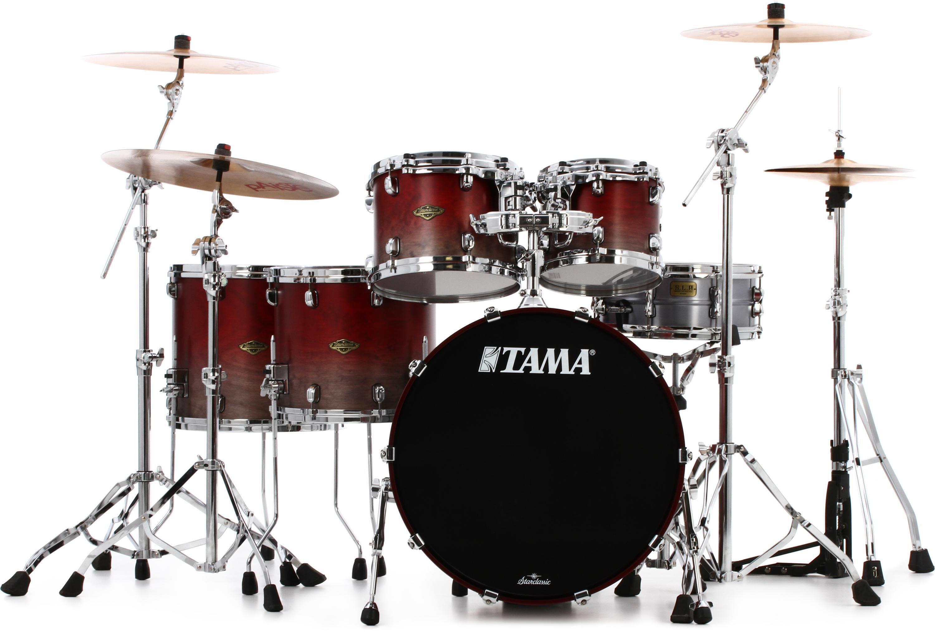 Tama Starclassic Walnut/Birch WBS52LS 5-piece Shell Pack - Satin Burgundy  Fade