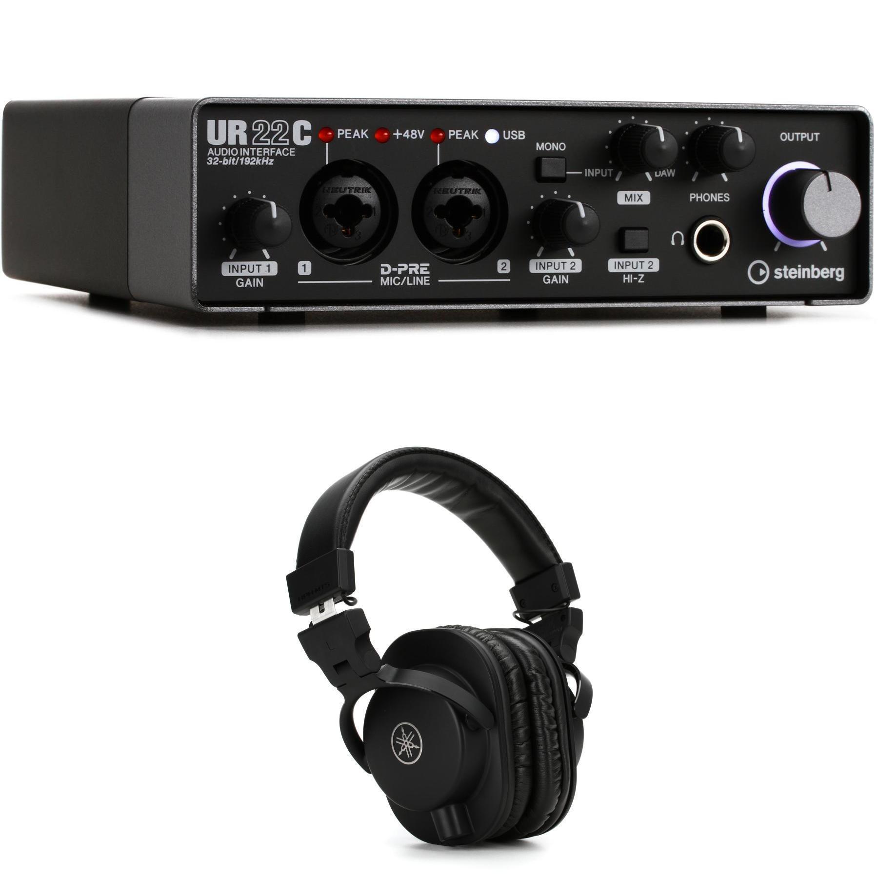 Steinberg UR22C USB Audio Interface and Headphones