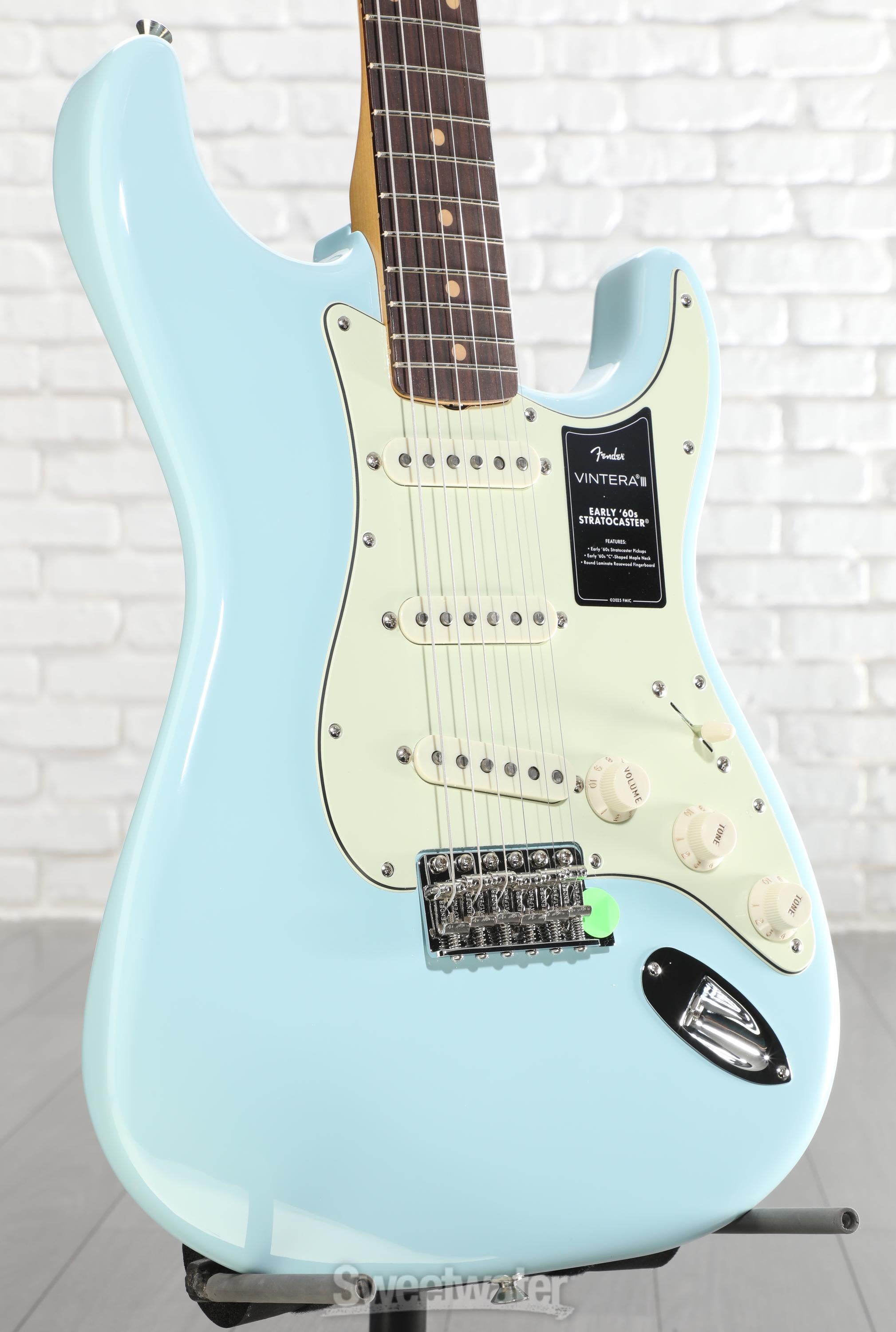 Photo of Fender Vintera III Early '60s Stratocaster Electric Guitar - Sonic Blue