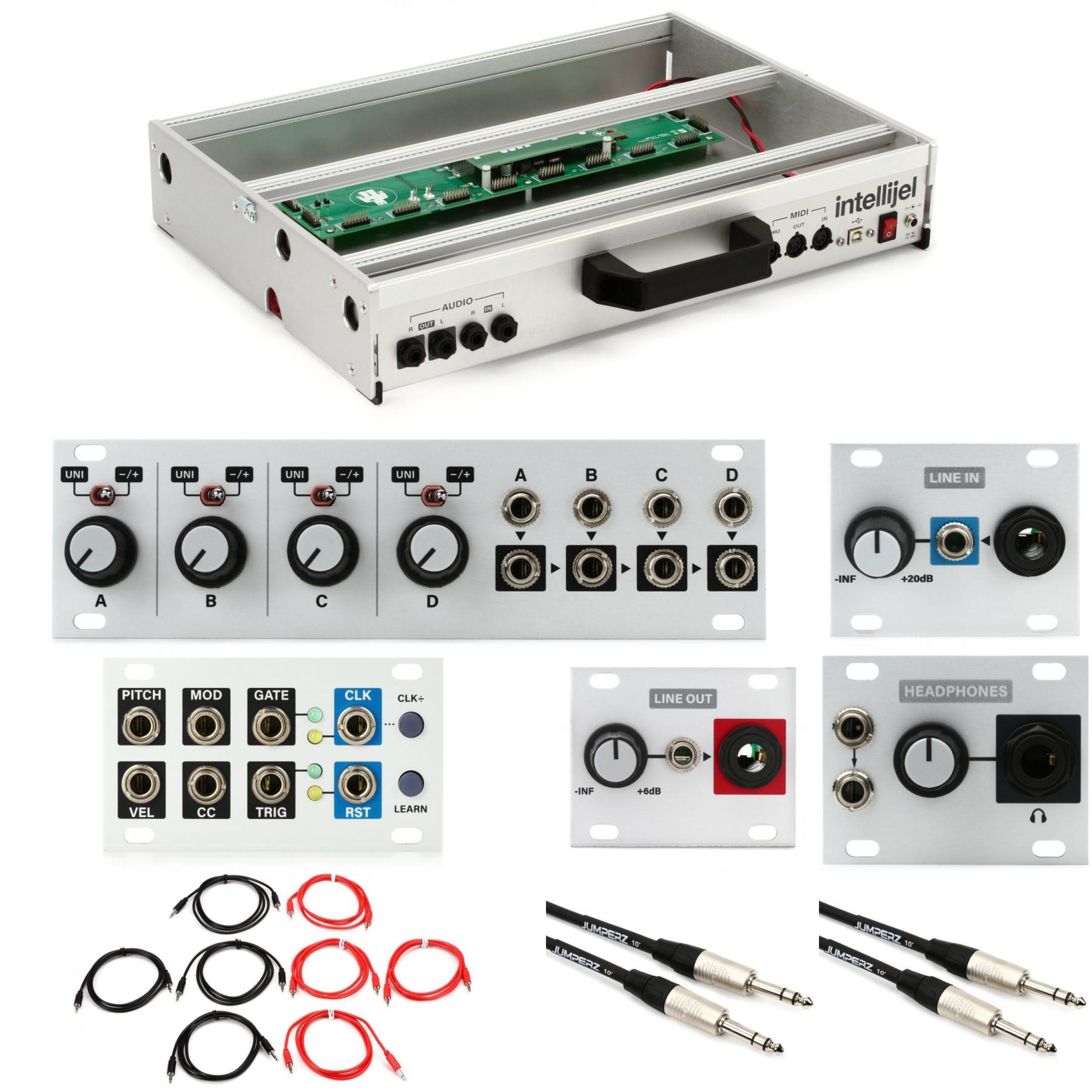 Intellijel Eurorack 7U System - Silver with 1U Modules & Cables