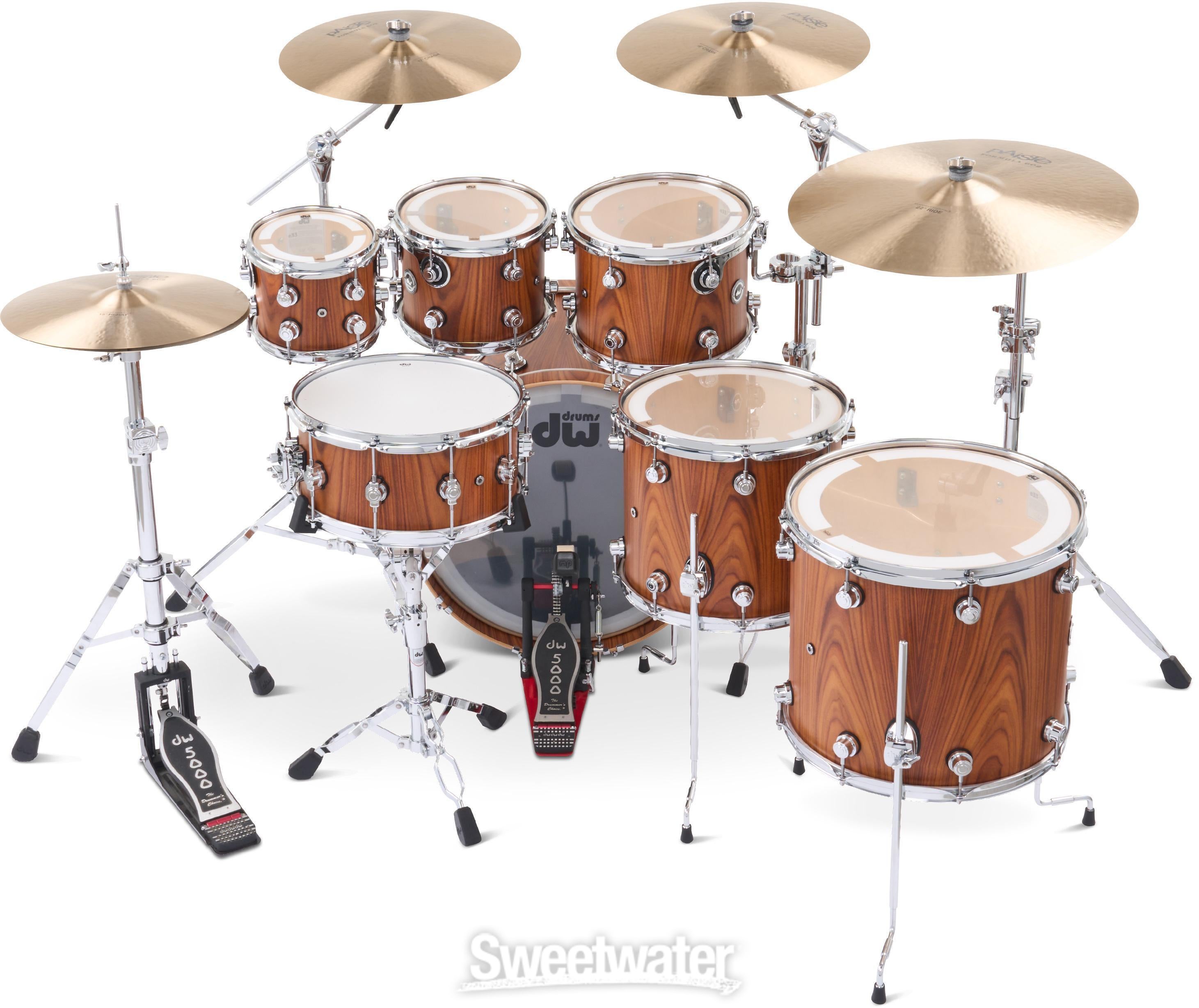 DW DWe 7-piece Drum Kit Bundle - Satin Santos Rosewood