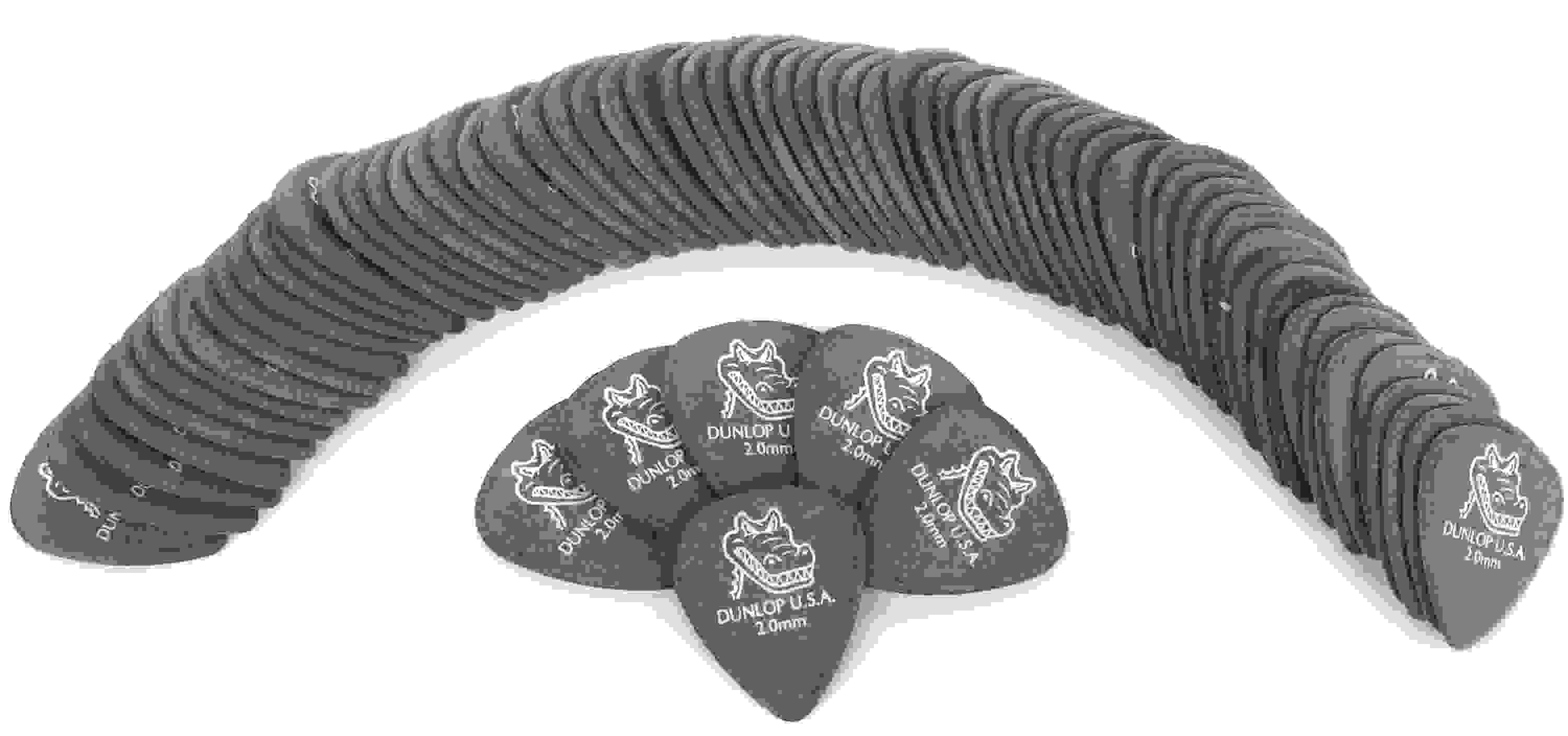 Dunlop 417R200 Gator Grip Guitar Picks - 2.0mm Black (72-pack)
