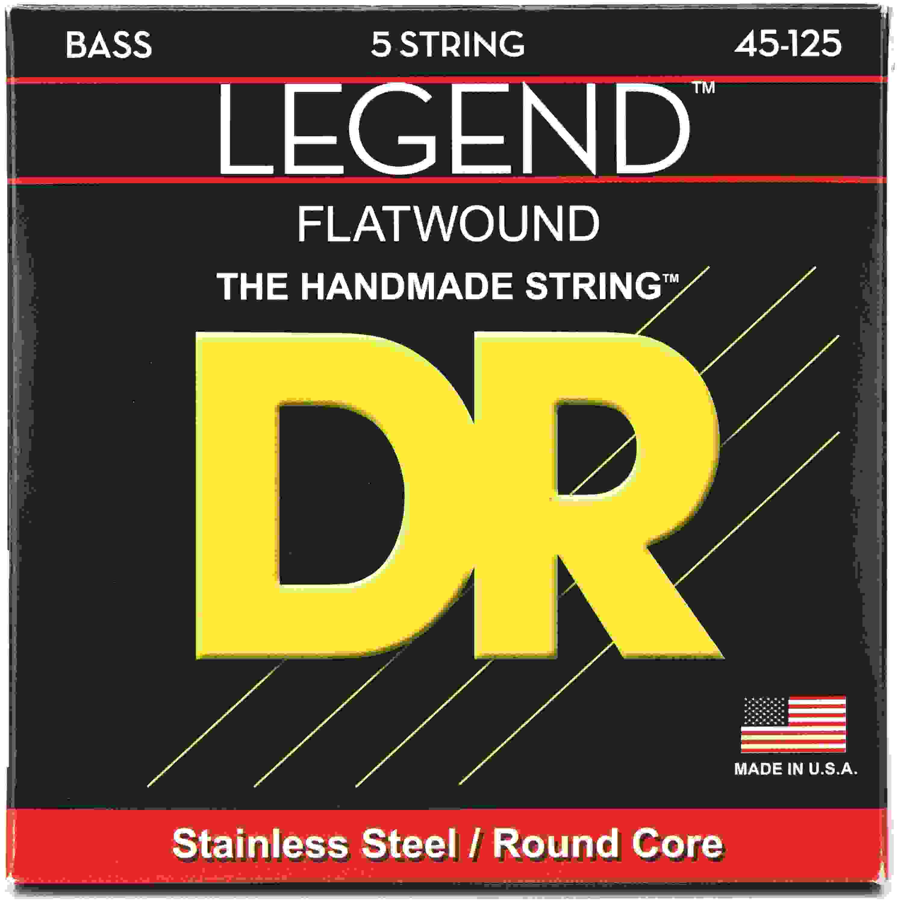 DR Strings Legend Polished Flatwound Stainless Steel 5-string Bass ...